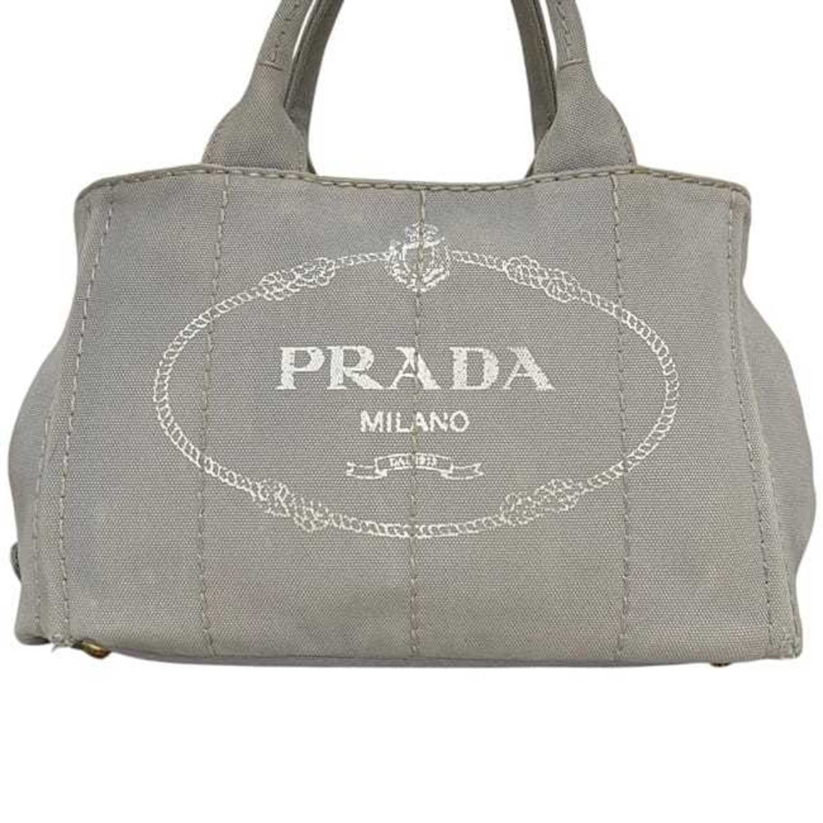 Prada Gray Canvas Tote Bag (Pre-Owned)