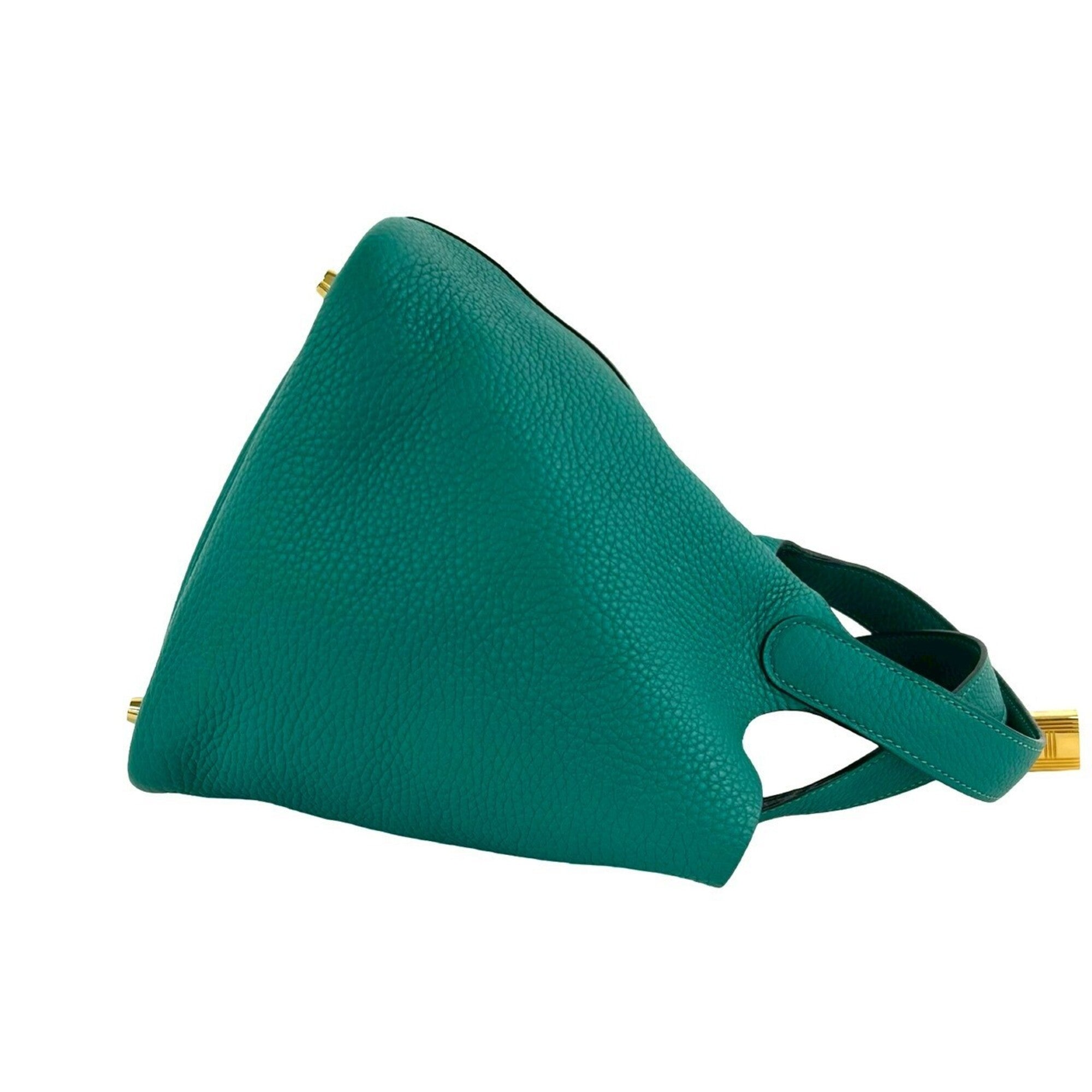 Hermes Green Taurillon Clemence Leather Handbag (Pre-Owned)