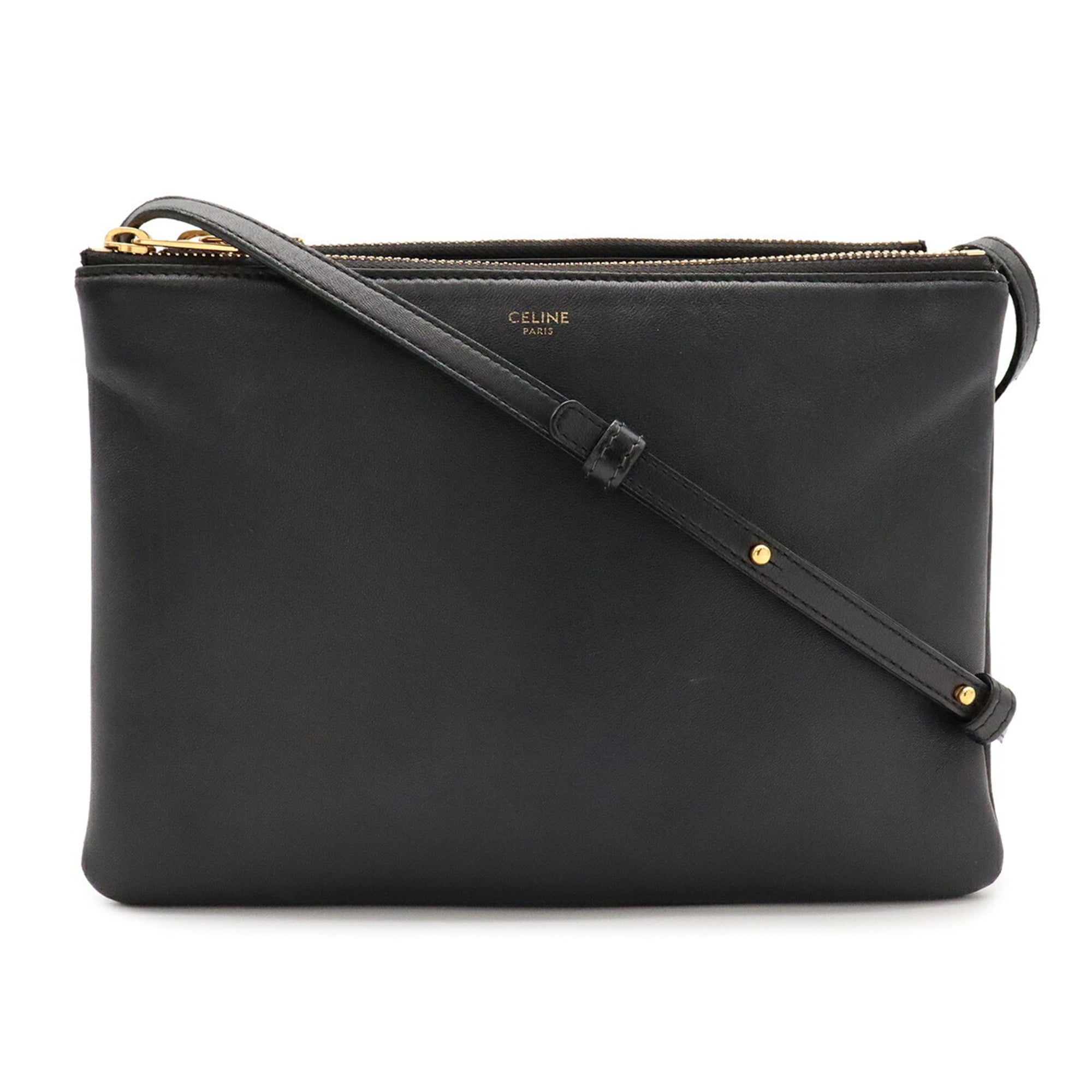 Celine Black Leather Pochette Shoulder Bag (Pre-Owned)