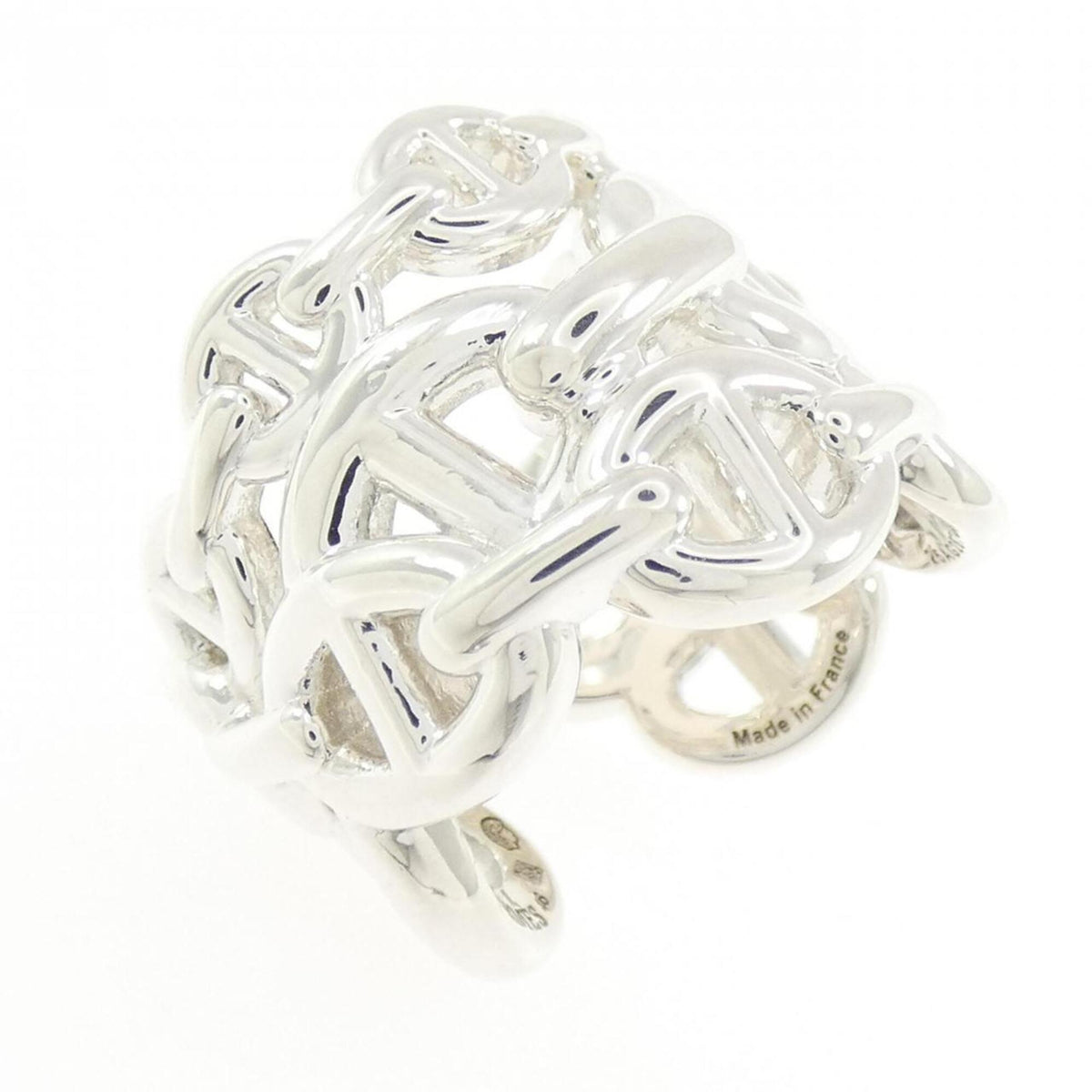 Hermes Silver 925 Band Ring (Pre-Owned)