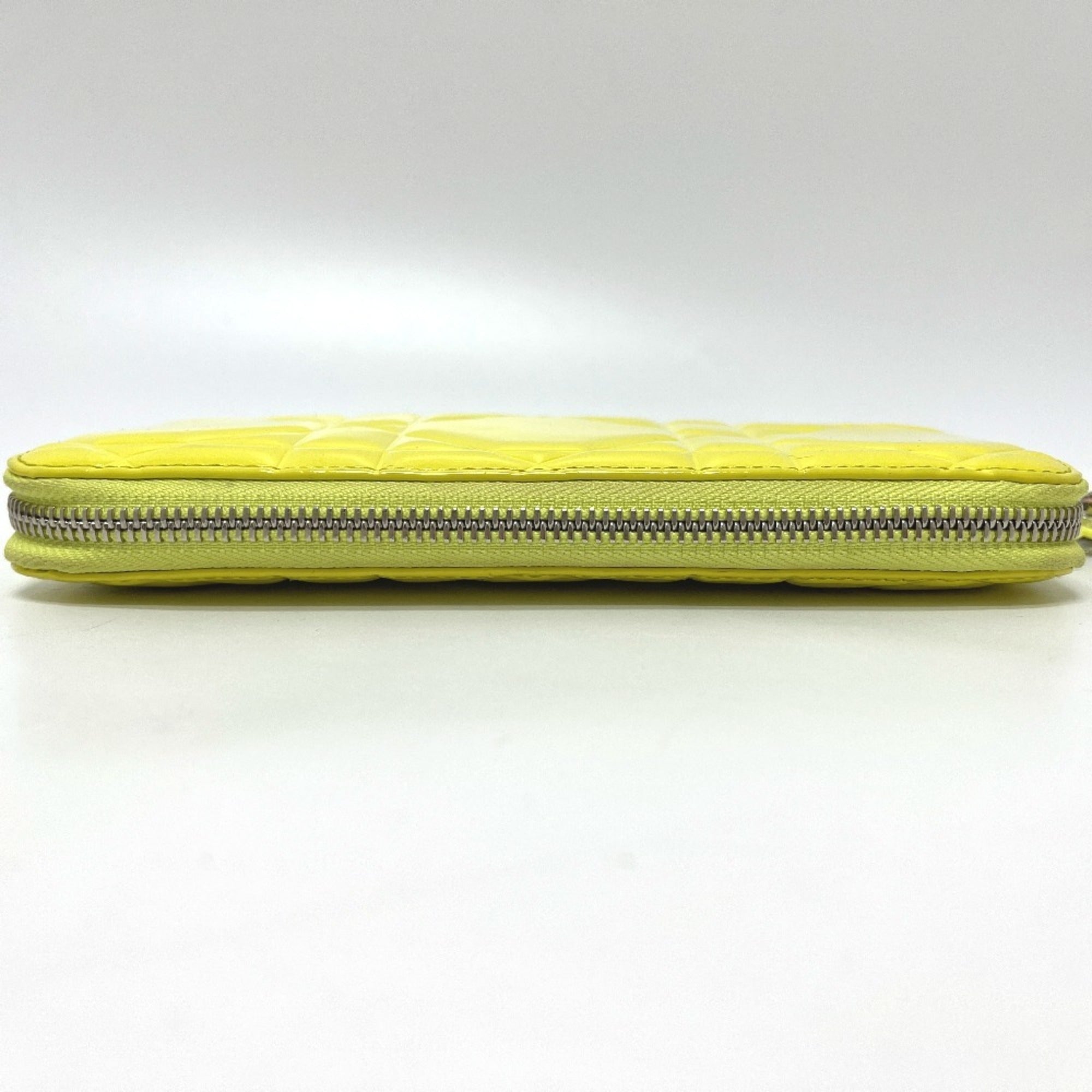 Christian Dior Yellow Leather Long Wallet (Bi-Fold) (Pre-Owned)