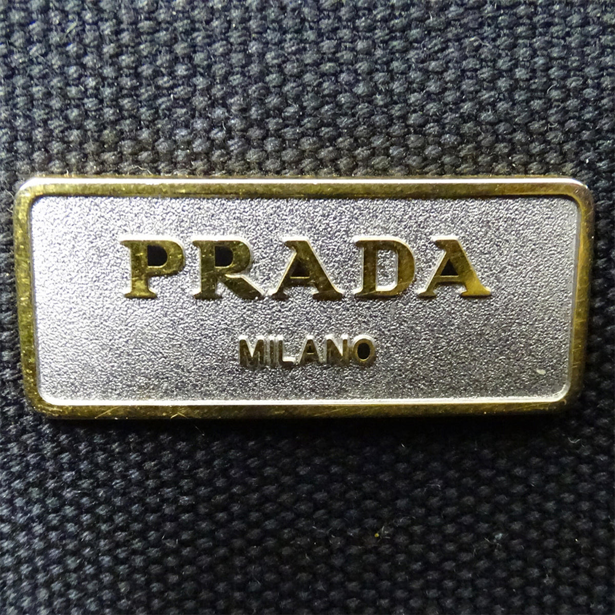 Prada Canapa Black Canvas Handbag (Pre-Owned)