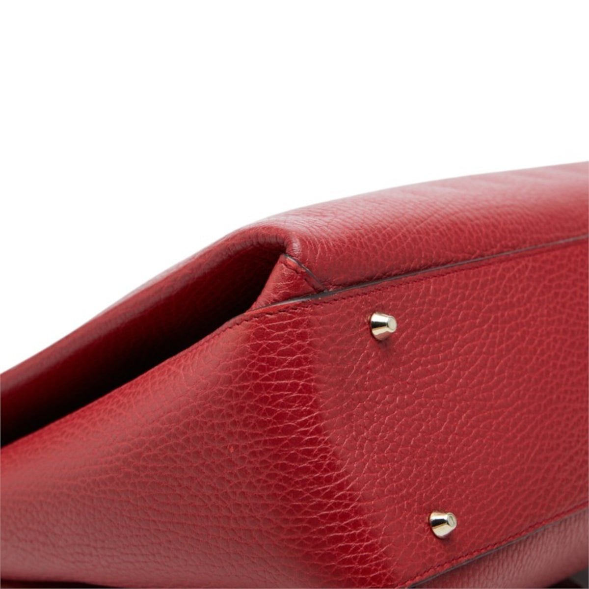 Gucci Red Color Leather Handbag Shoulder Bag (Pre-Owned)