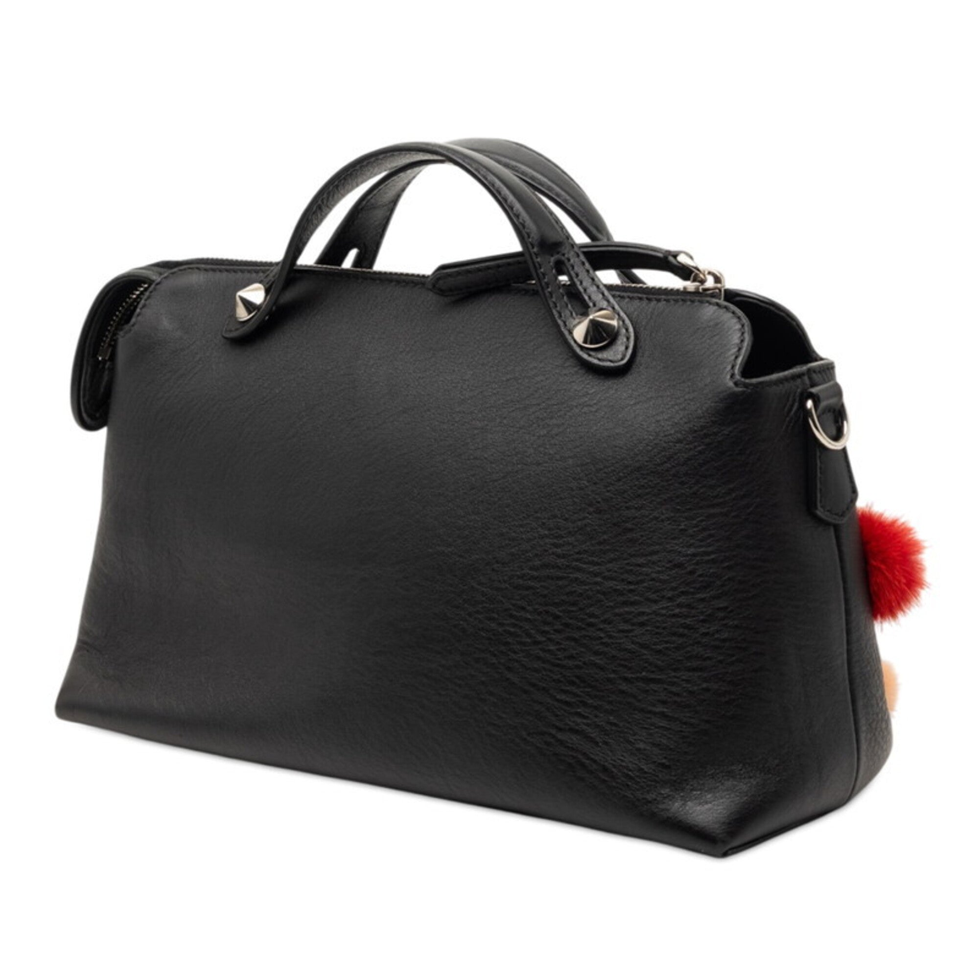 Fendi Black Multi-Color Leather Fur Handbag Shoulder Bag (Pre-Owned)