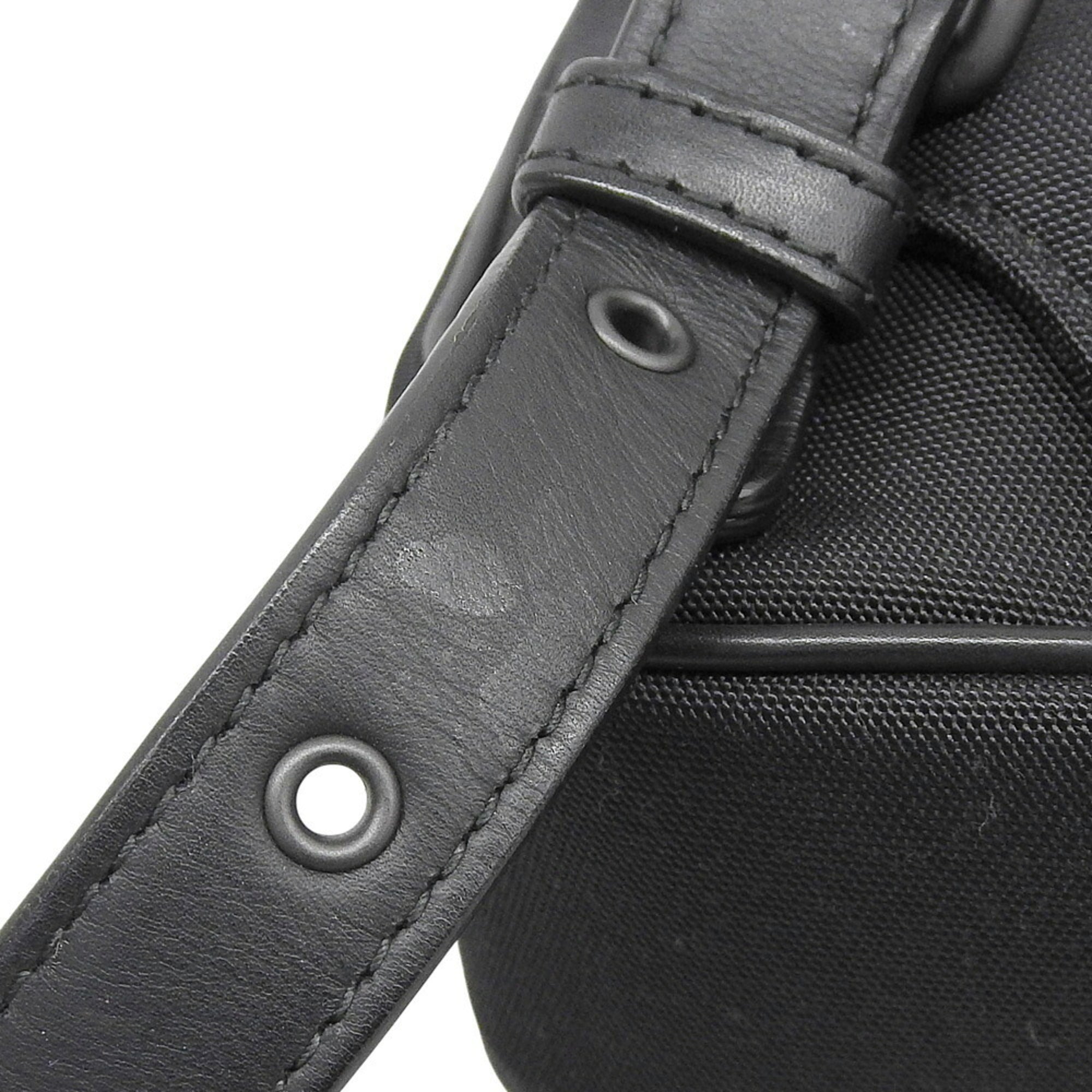 Bottega Veneta Black Leather Canvas Sling Bag (Pre-Owned)