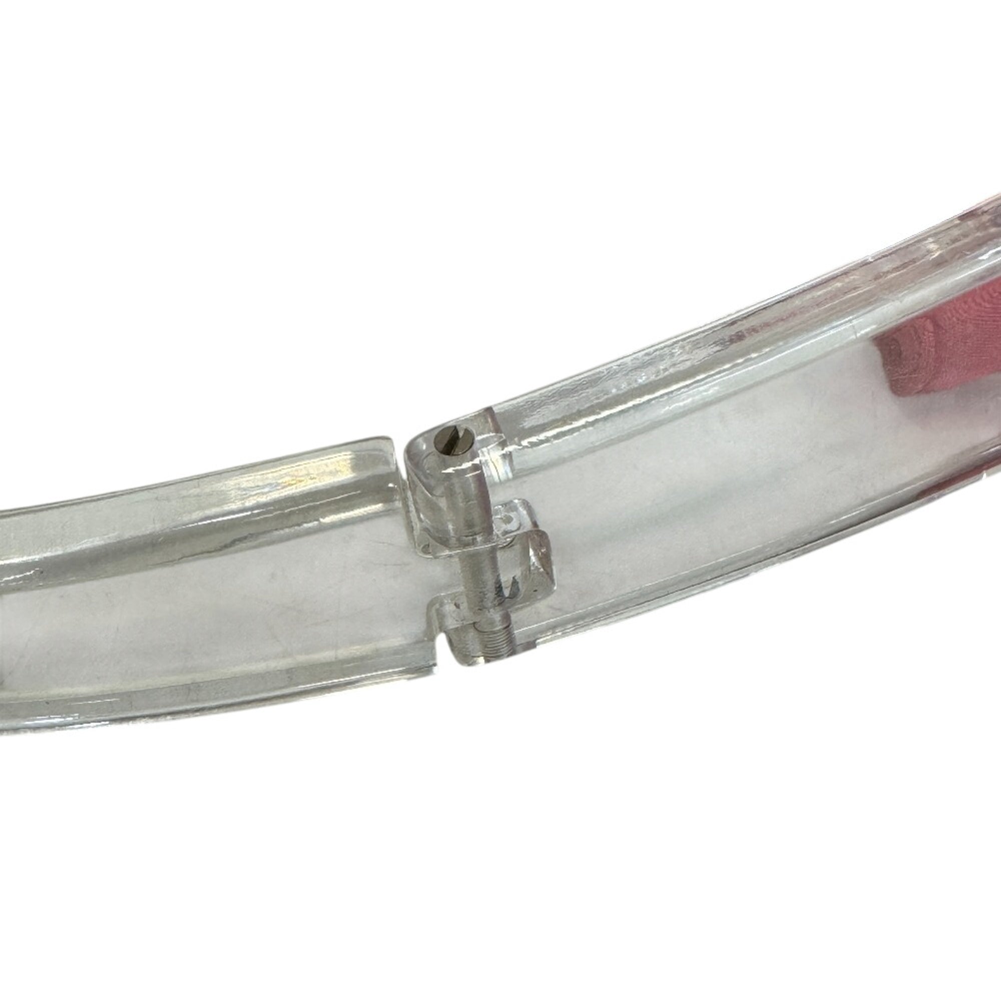 Prada Clear Red Color Nylon Plastic Shoulder Bag (Pre-Owned)