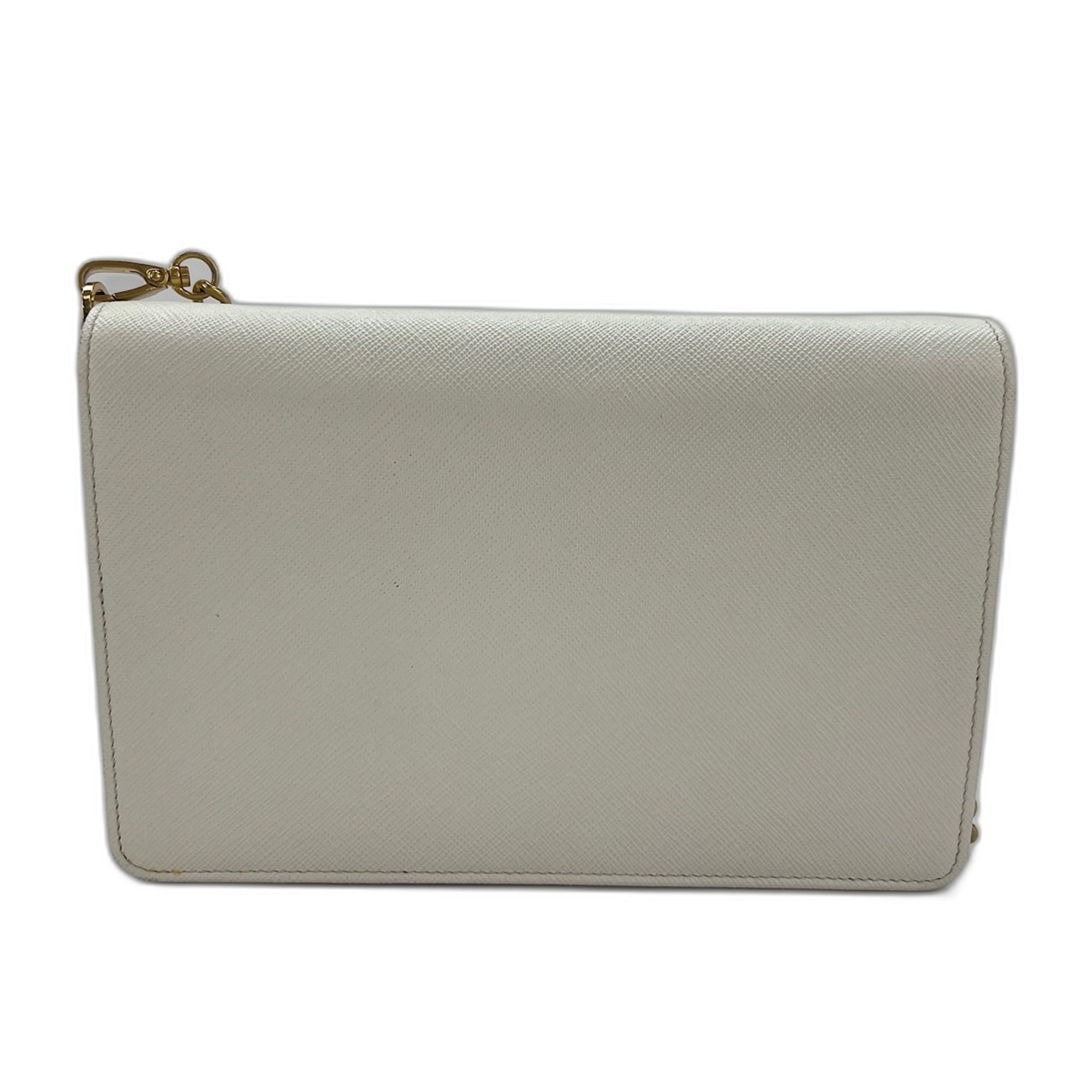 Prada Clear White Handbag Shoulder Bag (Pre-Owned)