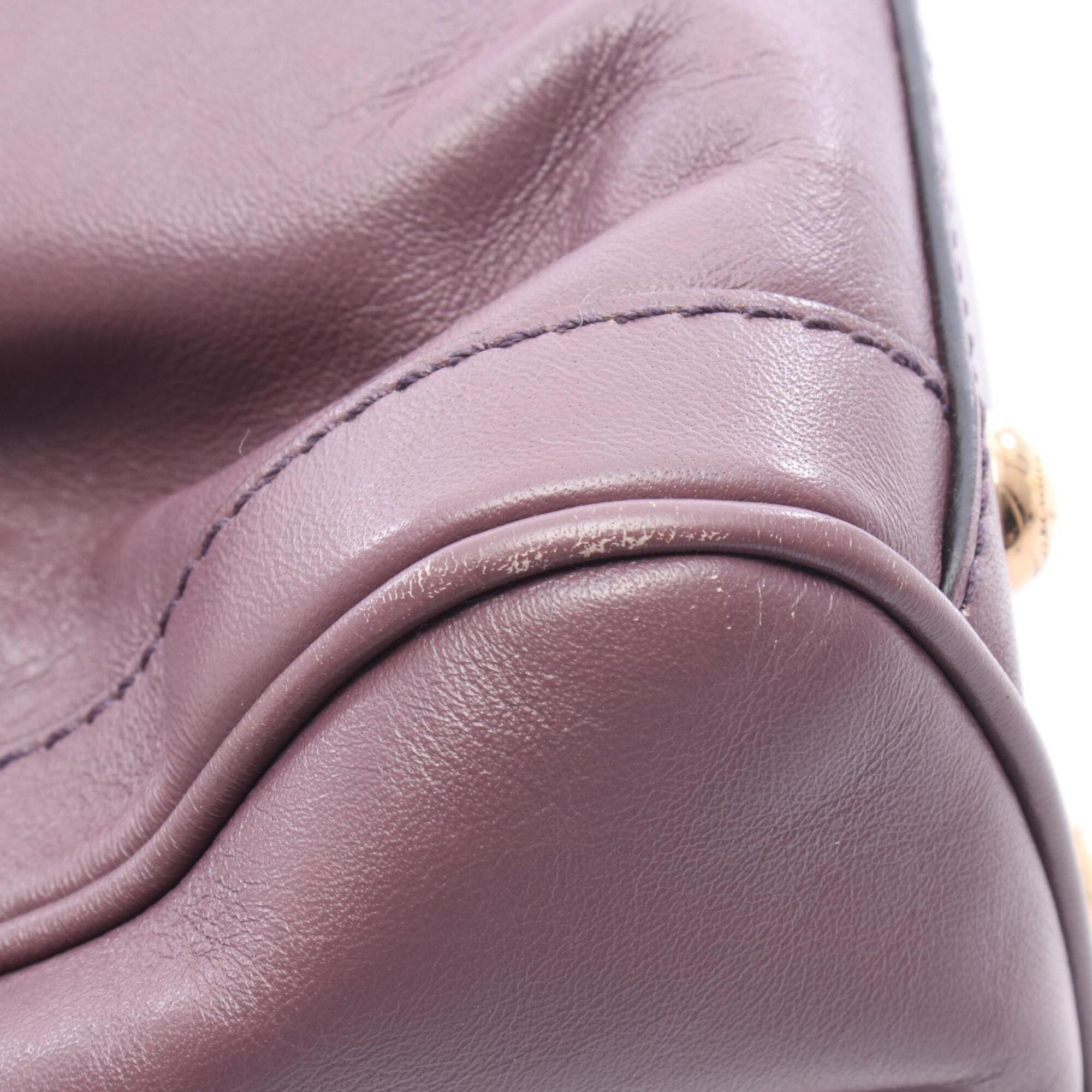 Salvatore Ferragamo Purple Leather Handbag (Pre-Owned)