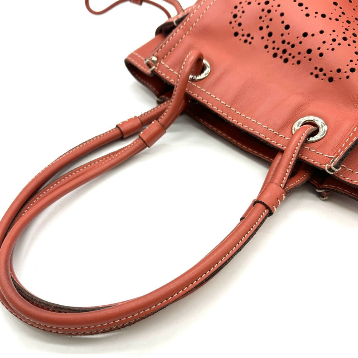 Loewe Orange Leather Shoulder Bag Tote Bag (Pre-Owned)