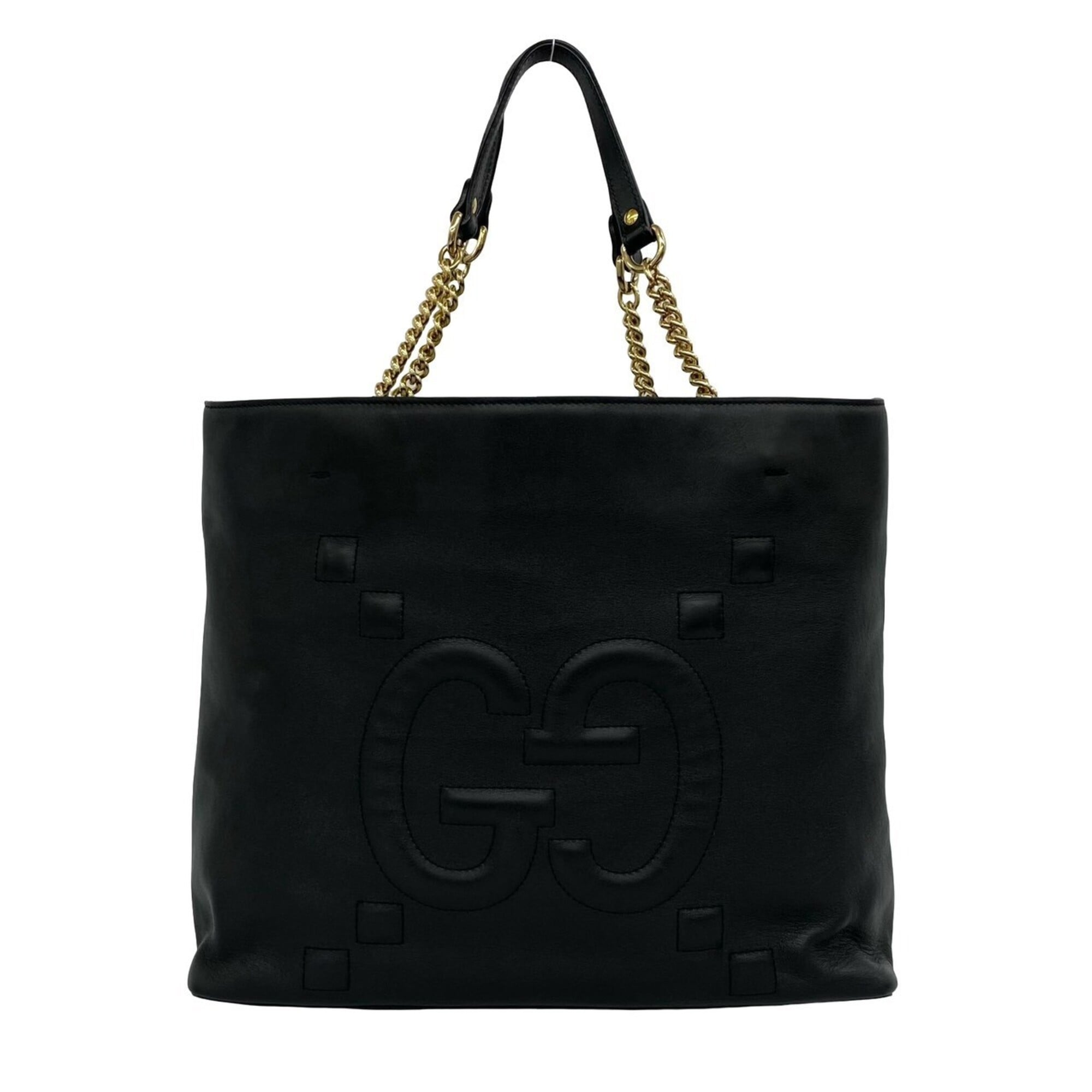 Gucci Black Leather Shoulder Bag Tote Bag (Pre-Owned)