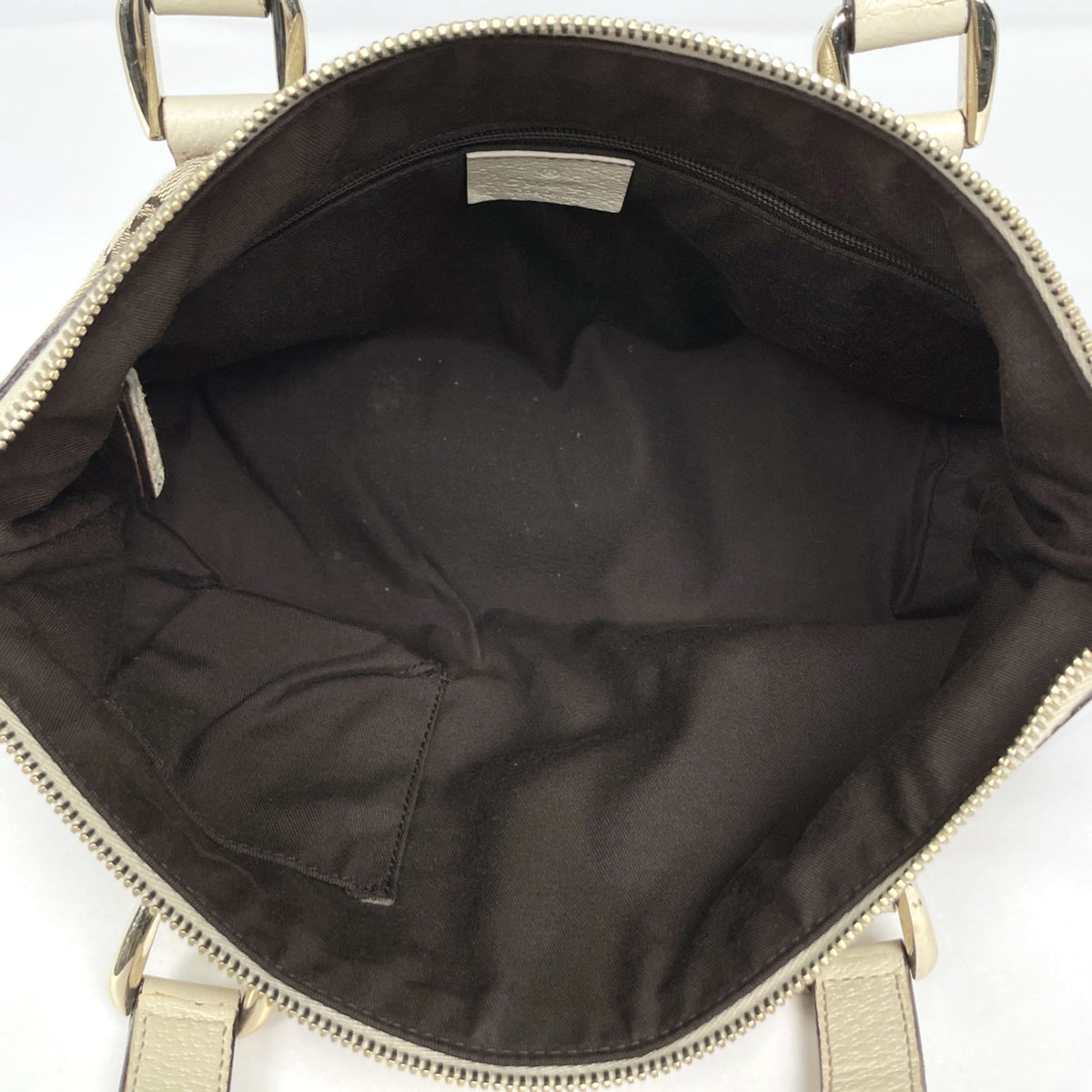 Gucci Gg Canvas Beige Gg Canvas Leather Tote Bag (Pre-Owned)