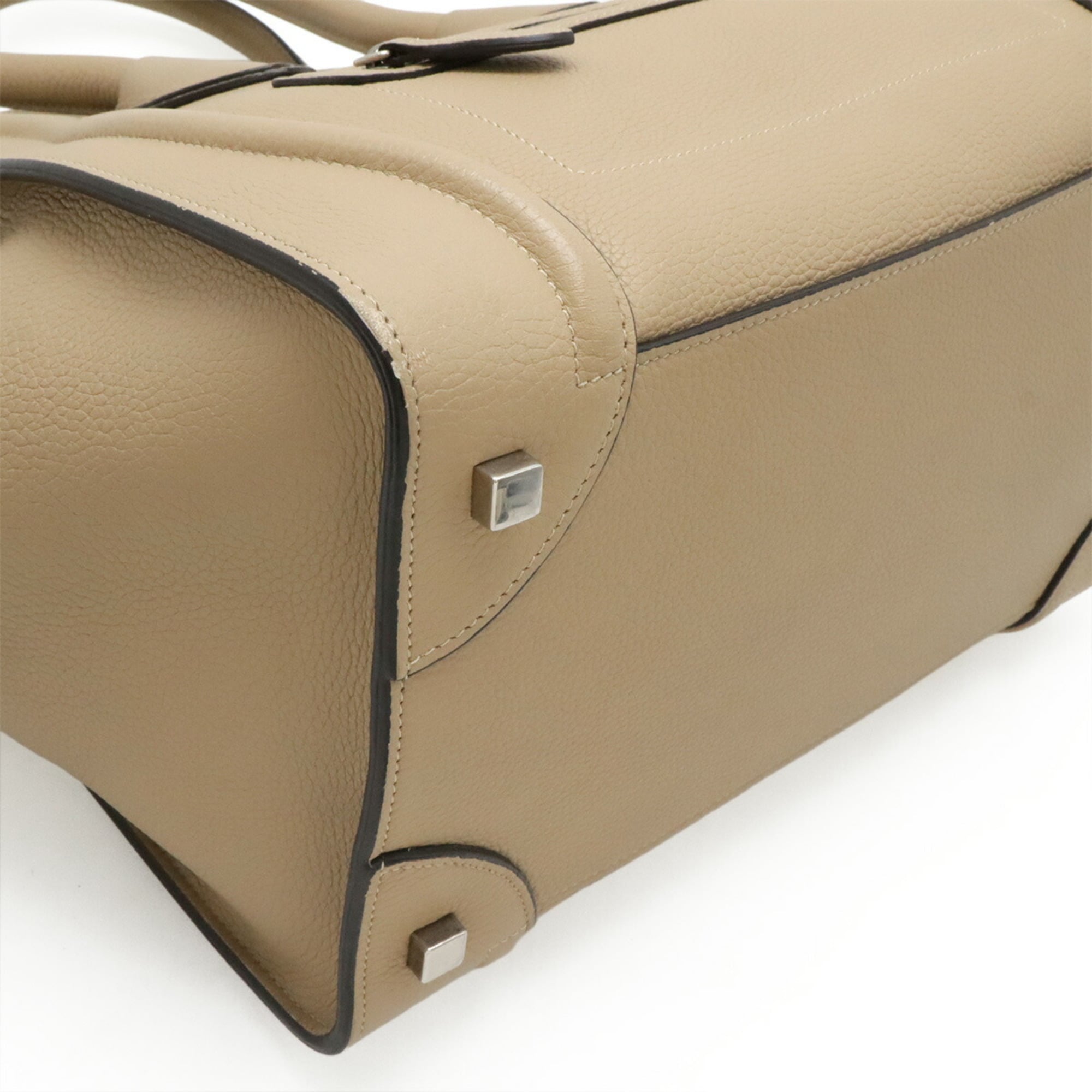Celine Beige Leather Handbag Tote Bag (Pre-Owned)