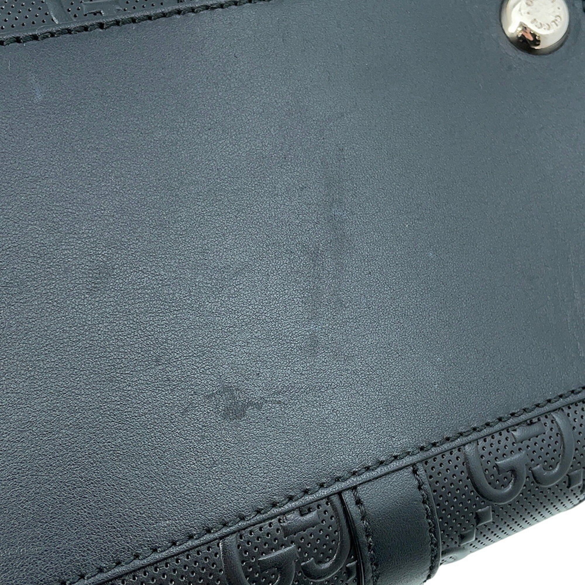 Gucci Black Leather Handbag Tote Bag (Pre-Owned)