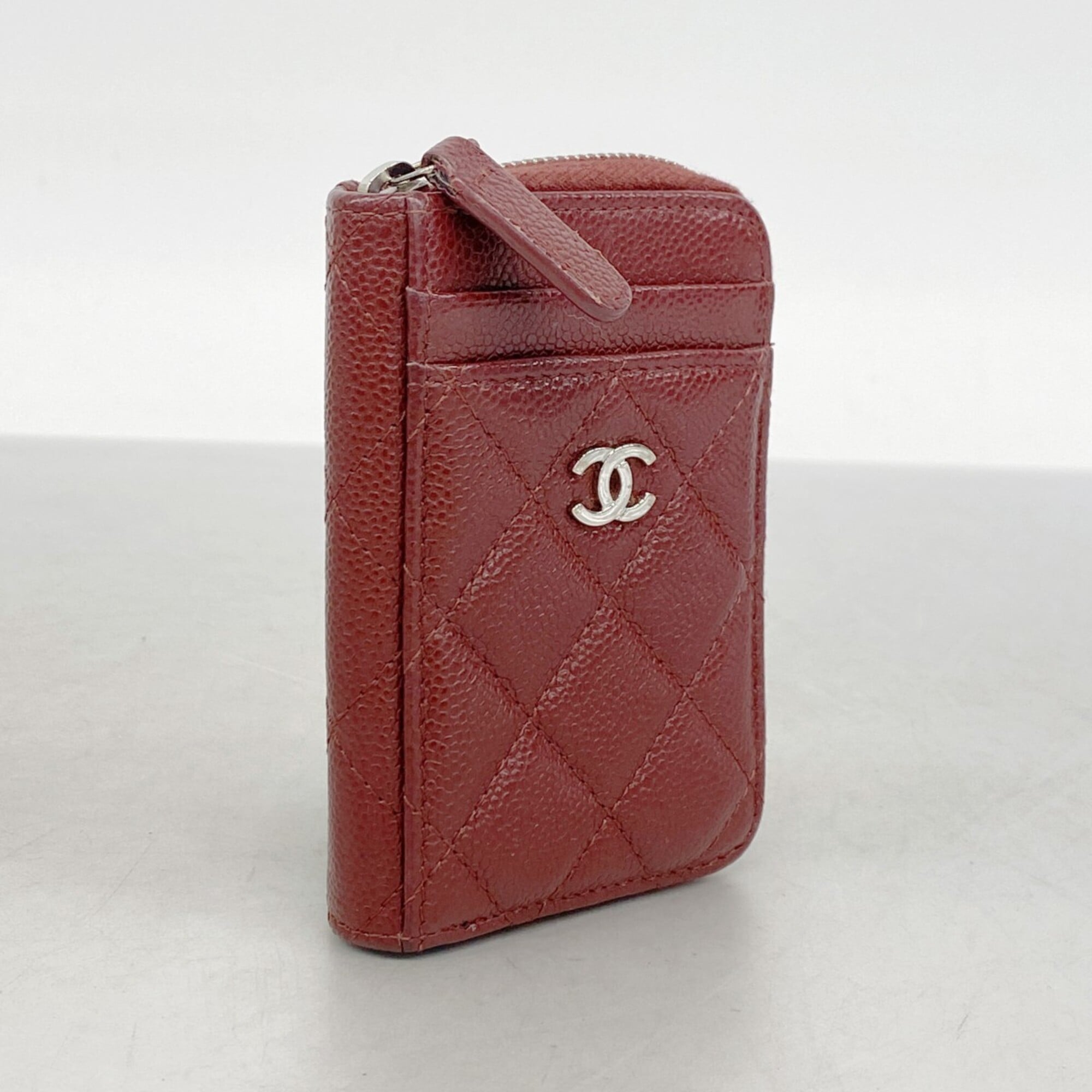Chanel Bordeaux Grained Calfskin Coin Purse/Coin Case (Pre-Owned)