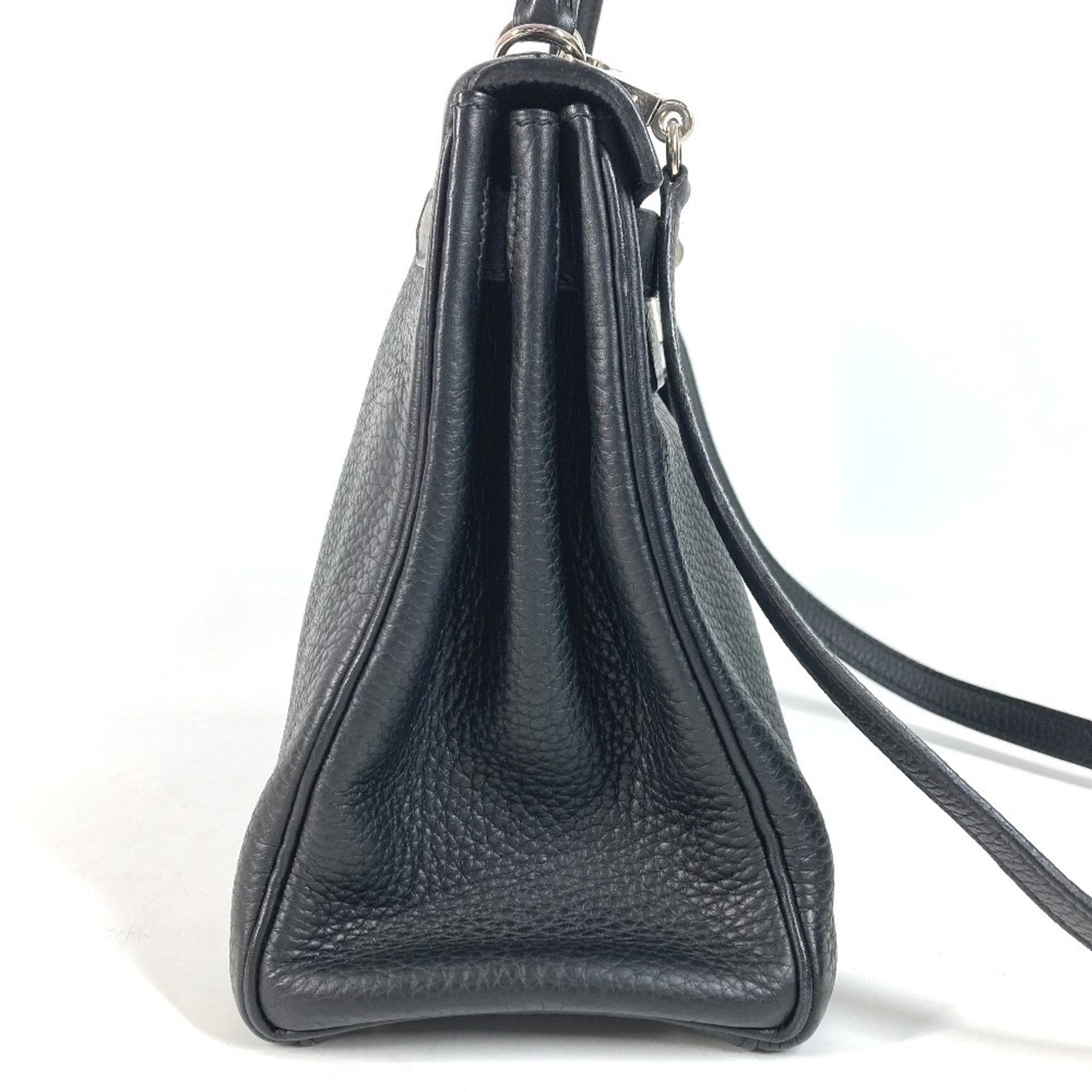Hermes Black Taurillon Clemence Leather Handbag Shoulder Bag (Pre-Owned)
