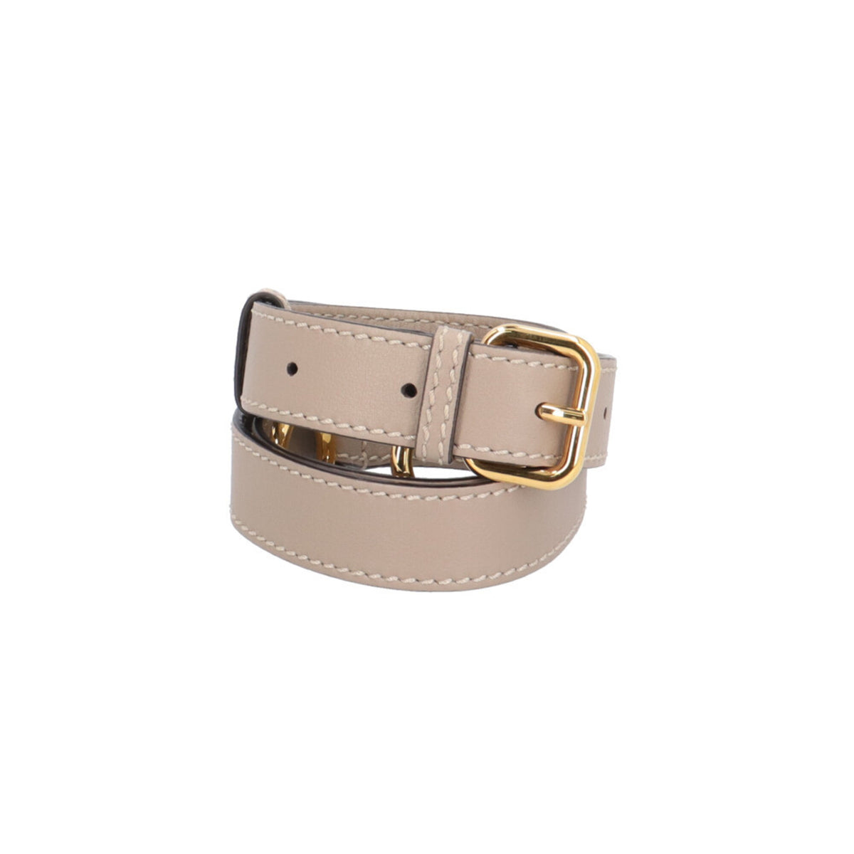 Fendi Peekaboo Beige Grayish Leather Shoulder Bag (Pre-Owned)