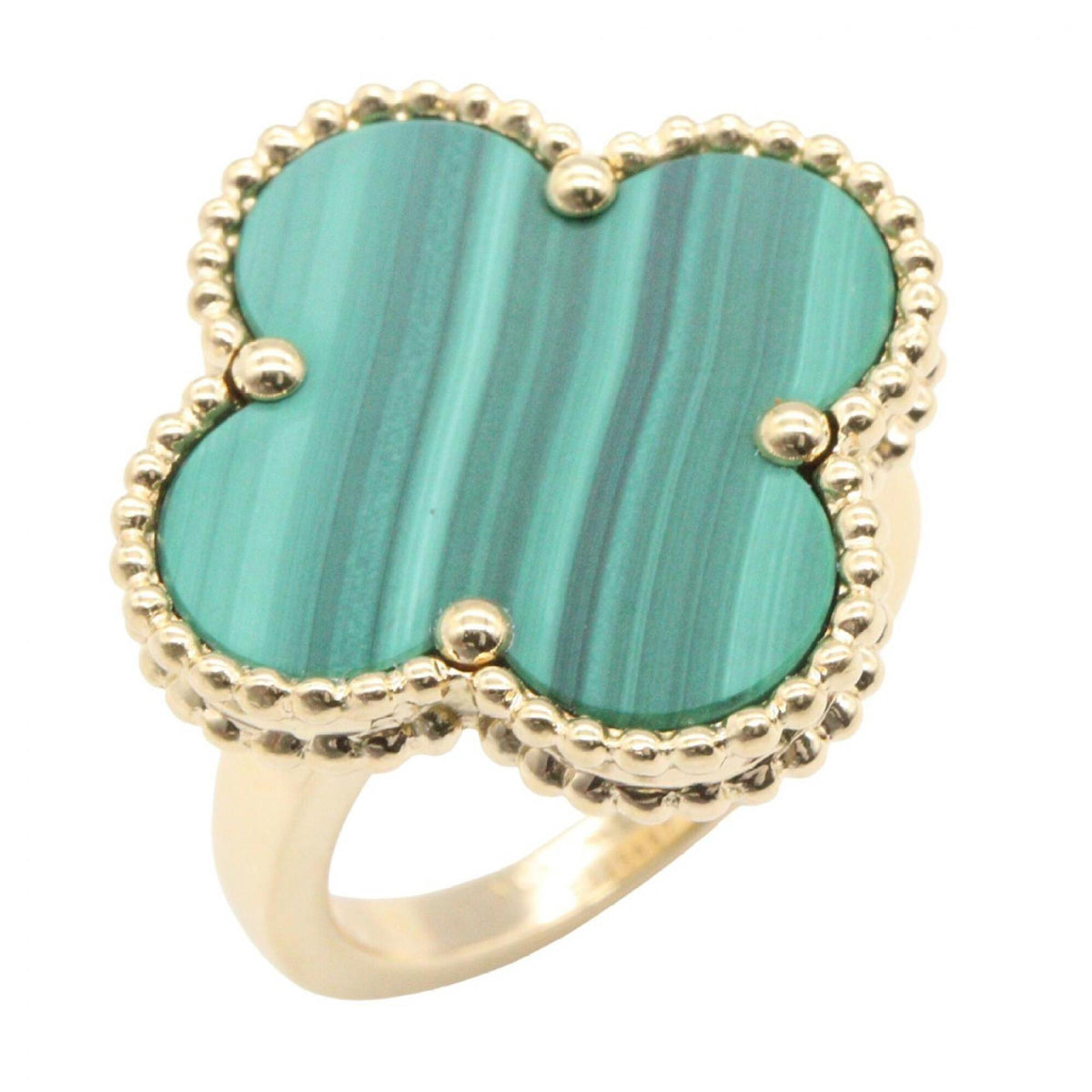 Van Cleef & Arpels Gold Green Yellow Gold (18K) Band Ring (Pre-Owned)