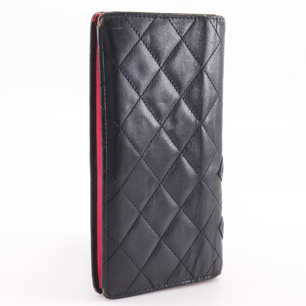 Chanel Black Leather Long Wallet (Bi-Fold) (Pre-Owned)