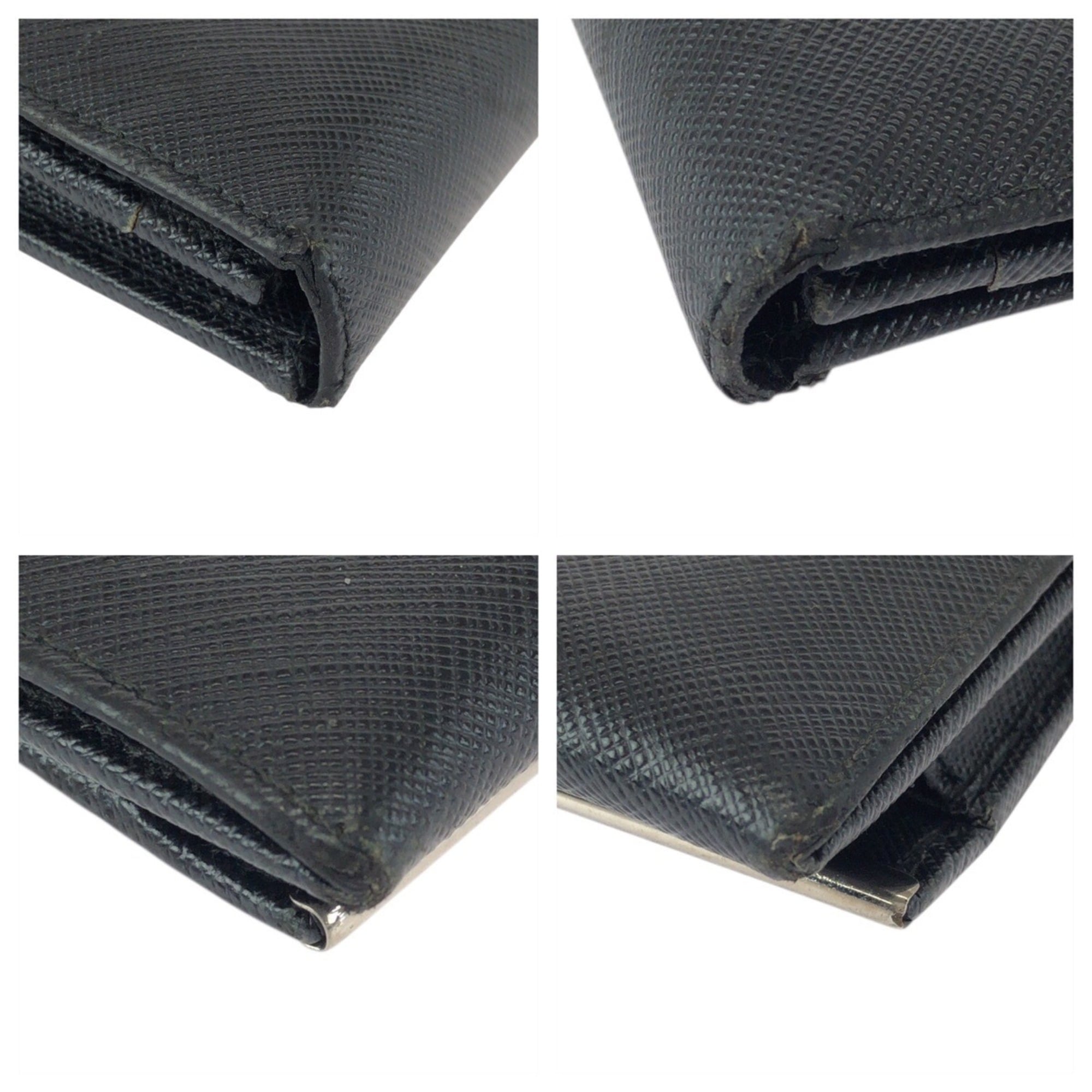 Salvatore Ferragamo Black Leather Long Wallet (Bi-Fold) (Pre-Owned)