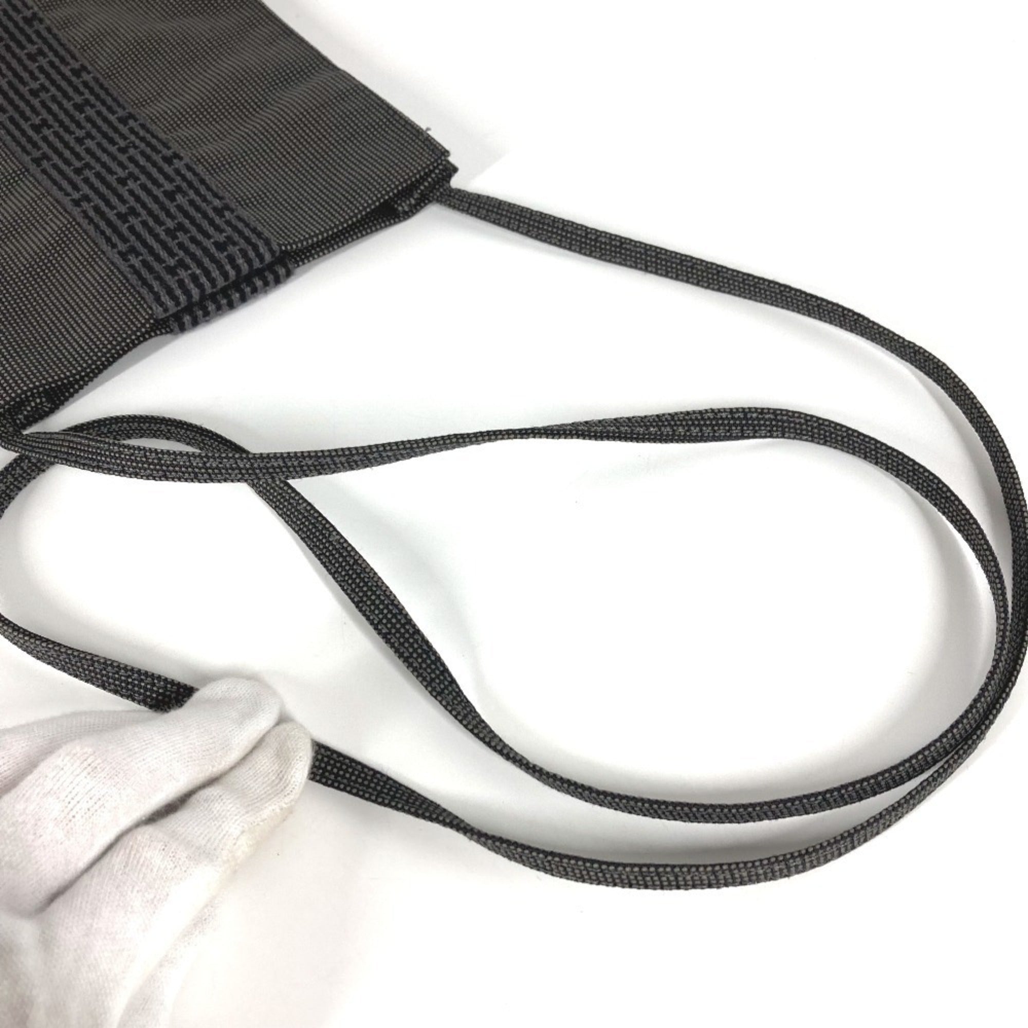 Hermes Gray Polyester Pochette Pouch Shoulder Bag (Pre-Owned)