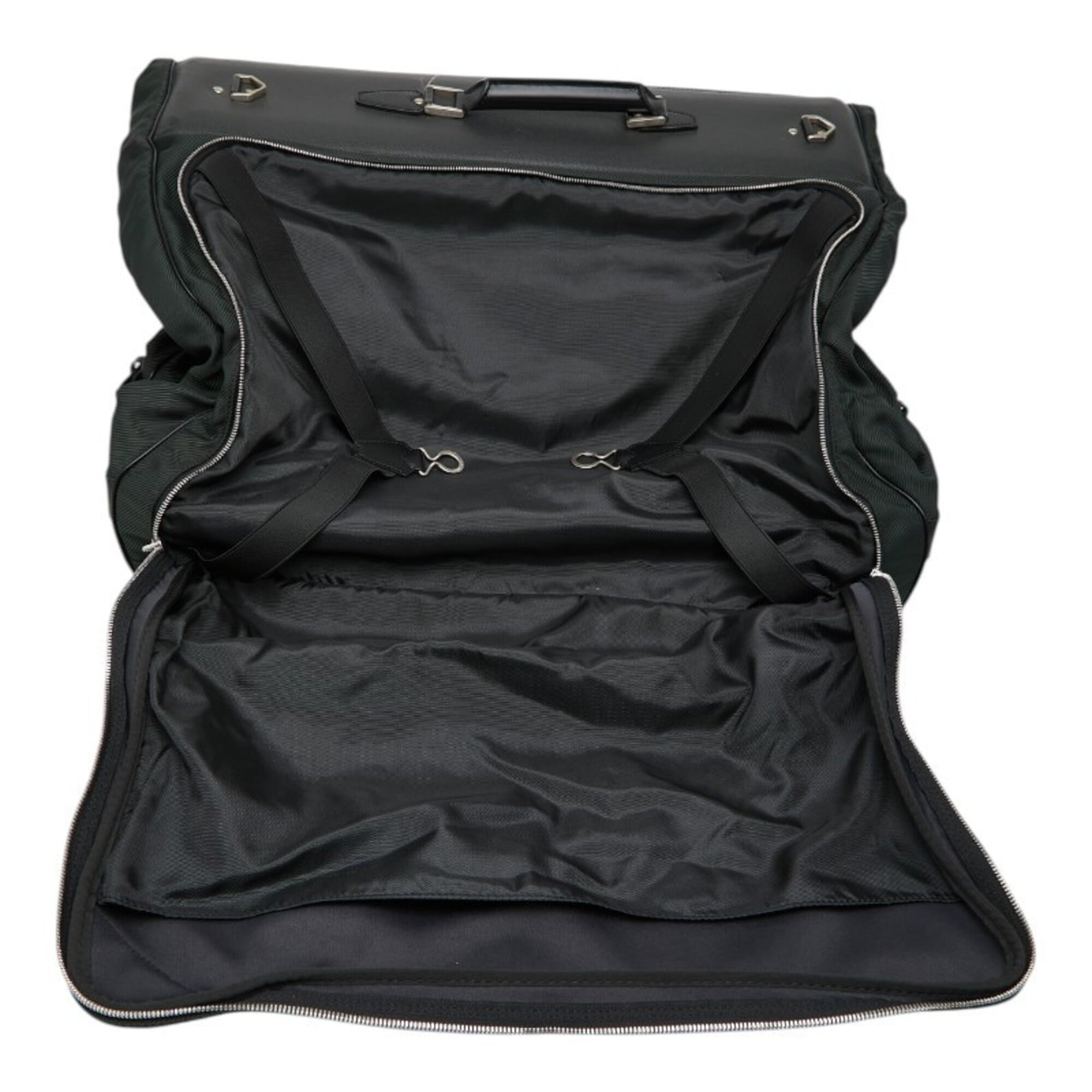 Louis Vuitton Black Episea Green Nylon Leather Boston Bag Garment Case Shoulder Bag (Pre-Owned)