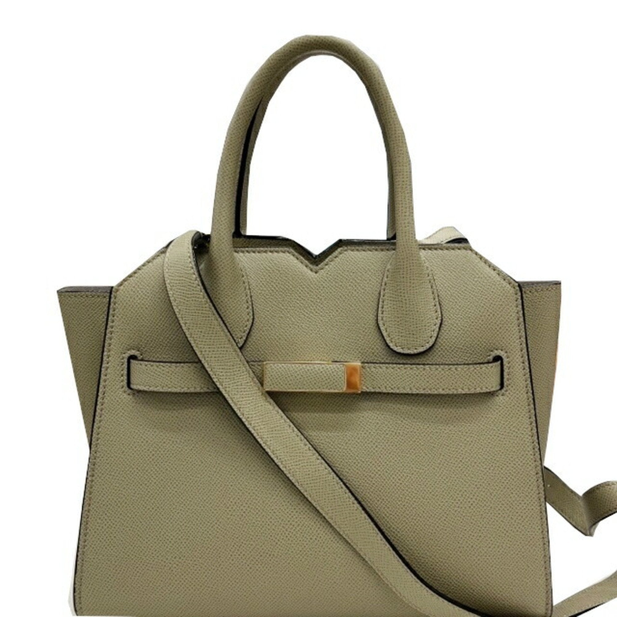 Valextra Green Leather Handbag Shoulder Bag (Pre-Owned)