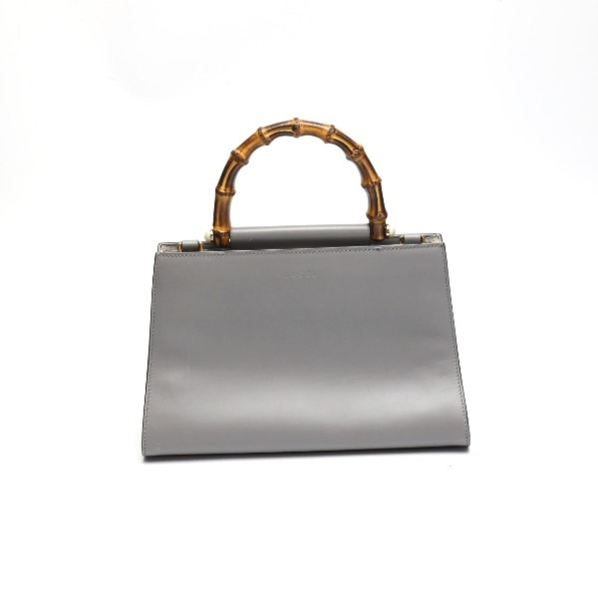 Gucci Gray Bamboo Handbag (Pre-Owned)