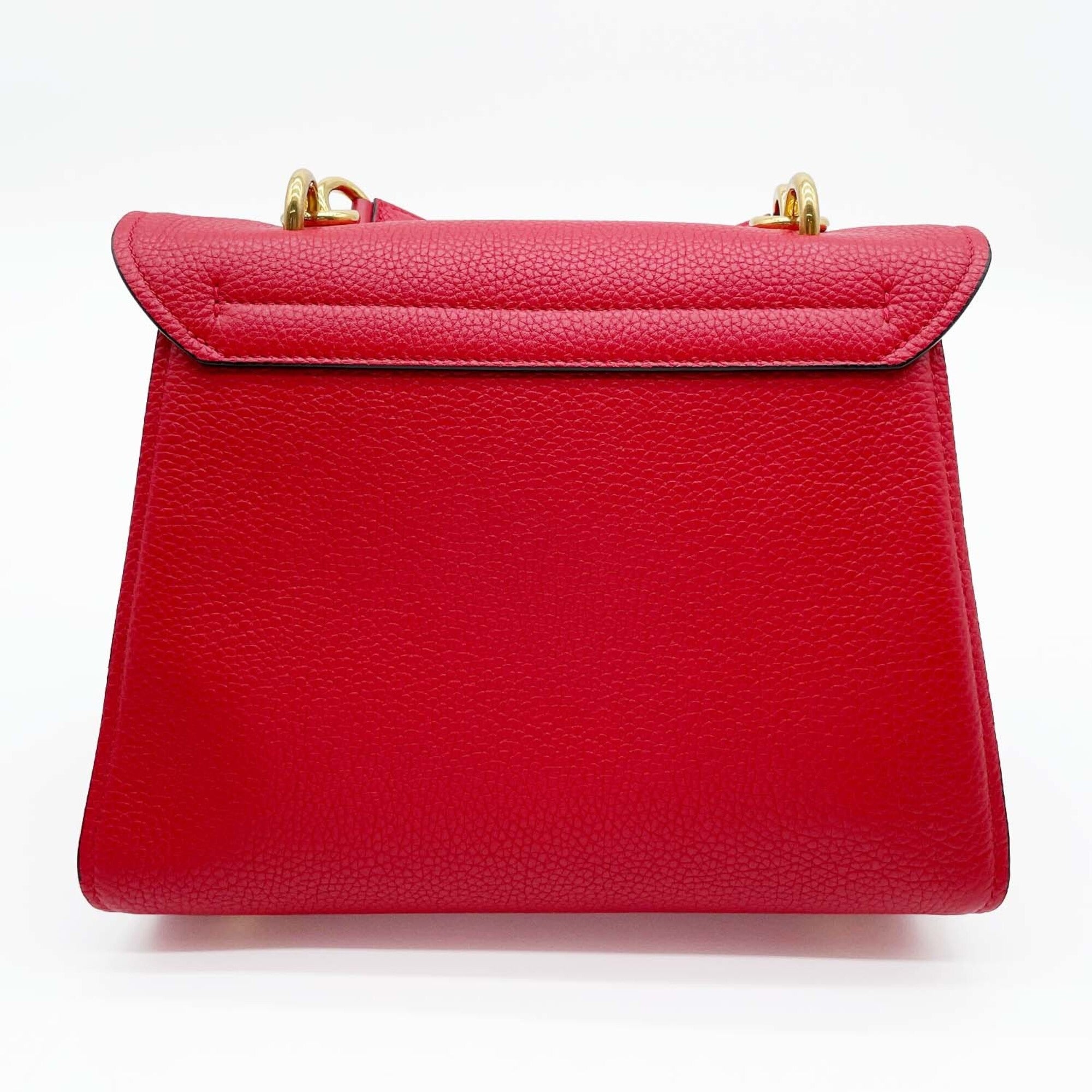 Salvatore Ferragamo Red Color Leather Shoulder Bag (Pre-Owned)