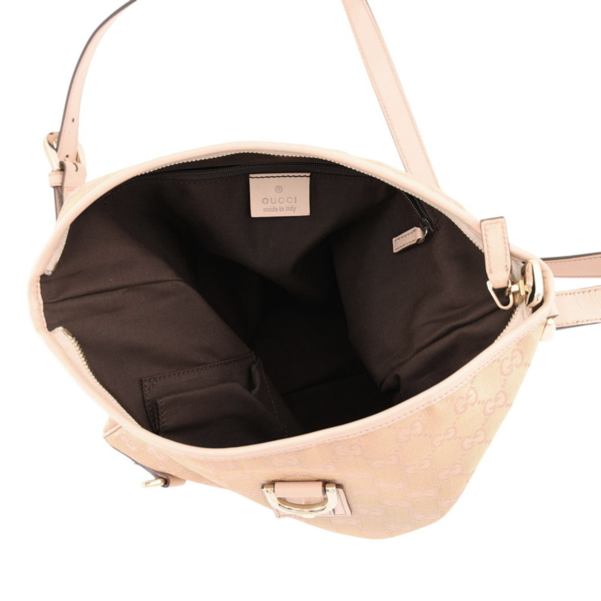 Gucci Pink Beige Gg Canvas Handbag Shoulder Bag (Pre-Owned)