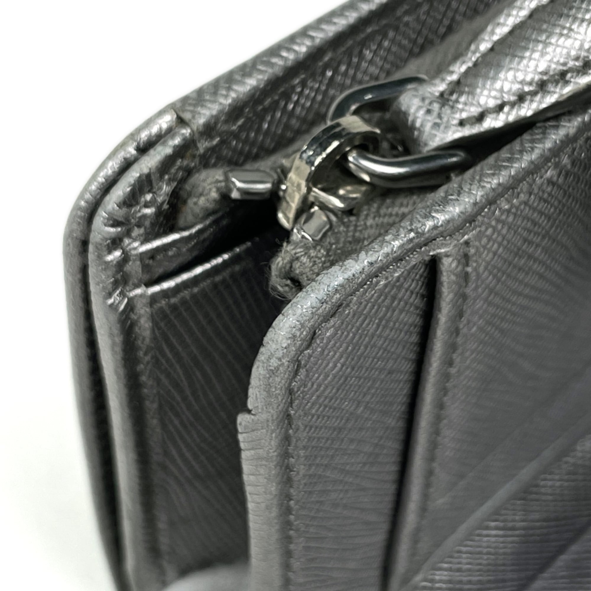 Prada Silver Saffiano Wallet (Bi-Fold) (Pre-Owned)