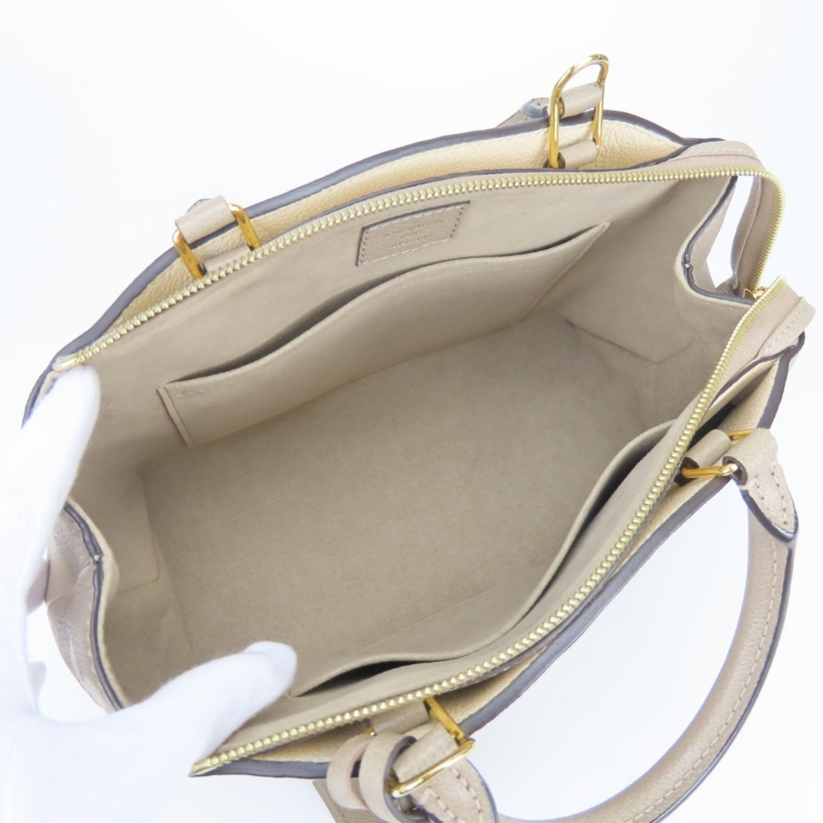 Louis Vuitton Monogram Empreinte Beige Bicolor Ivory Tourterelle Monogram Empreinte Handbag (Pre-Owned)