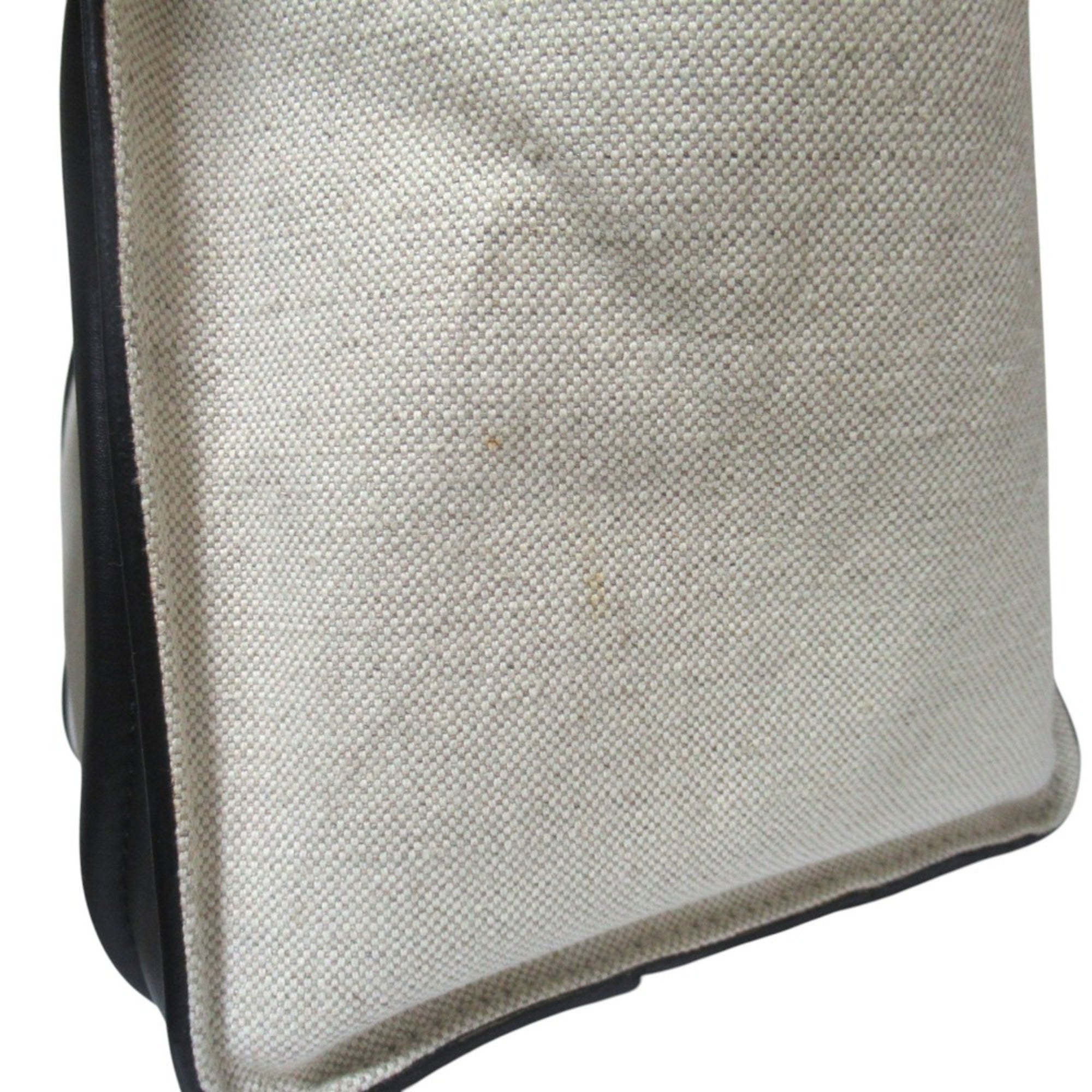 Celine Luggage Black Light Beige Canvas Leather Tote Bag (Pre-Owned)