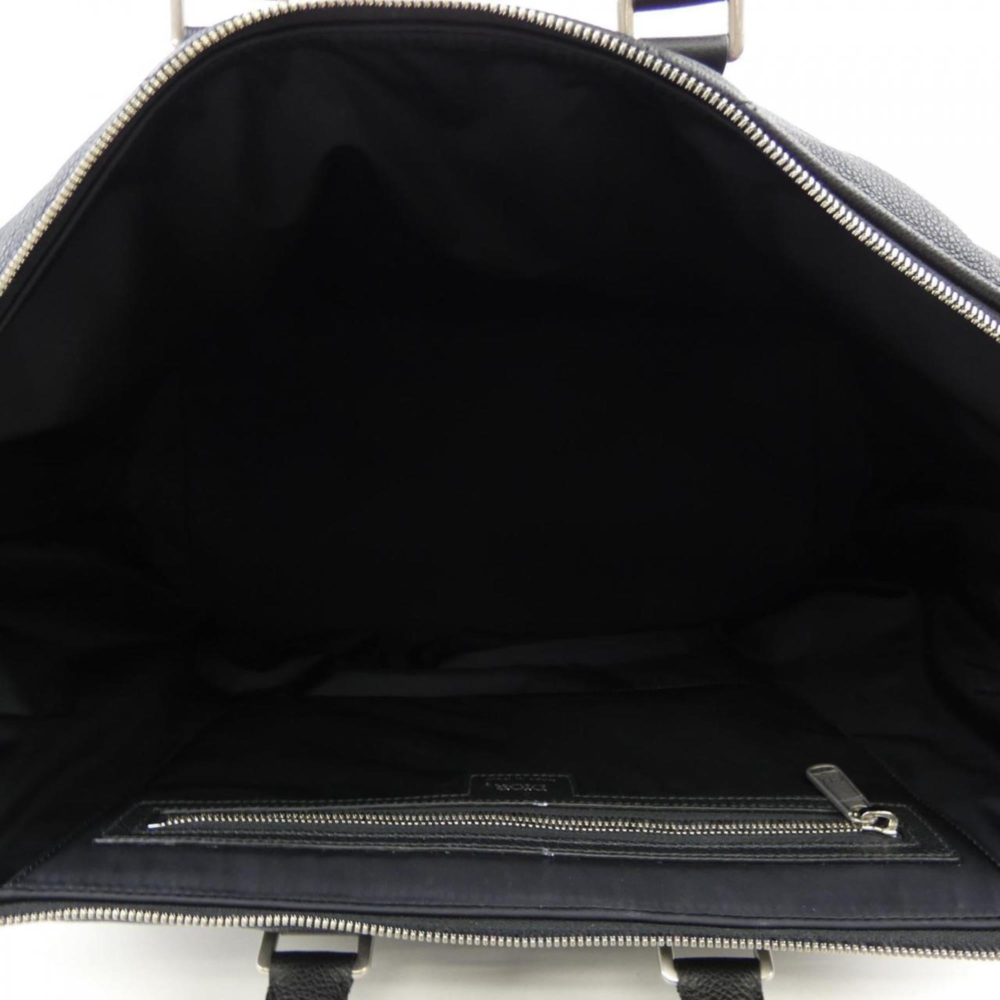 Christian Dior Black Leather Handbag Weekend Bag (Pre-Owned)