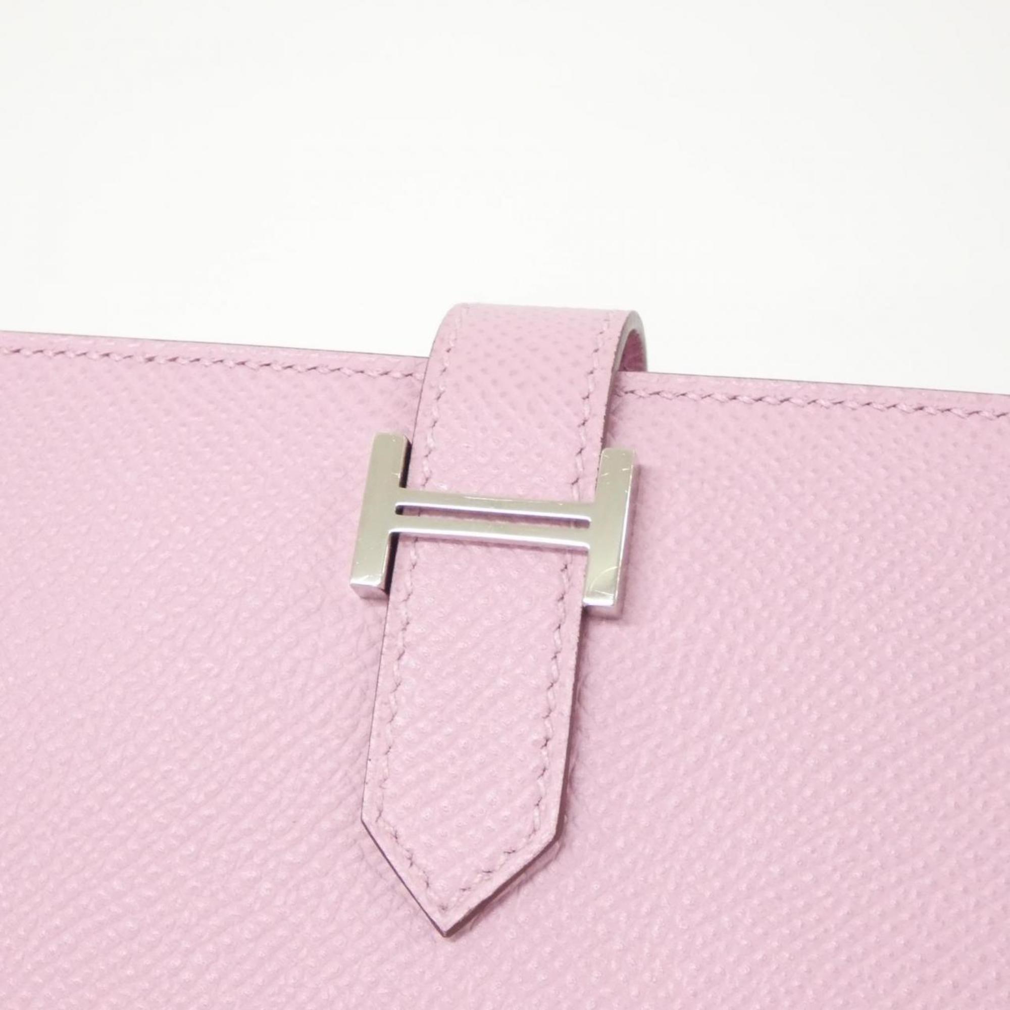 Hermes Pink Epsom Leather Long Wallet (Bi-Fold) (Pre-Owned)