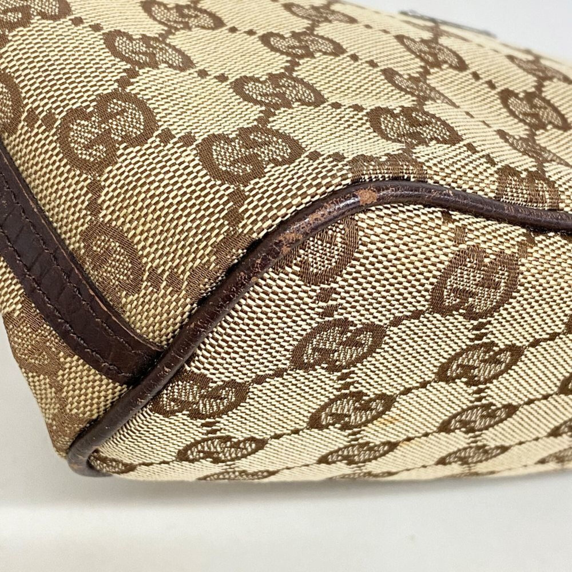 Gucci Brown Canvas Handbag (Pre-Owned)