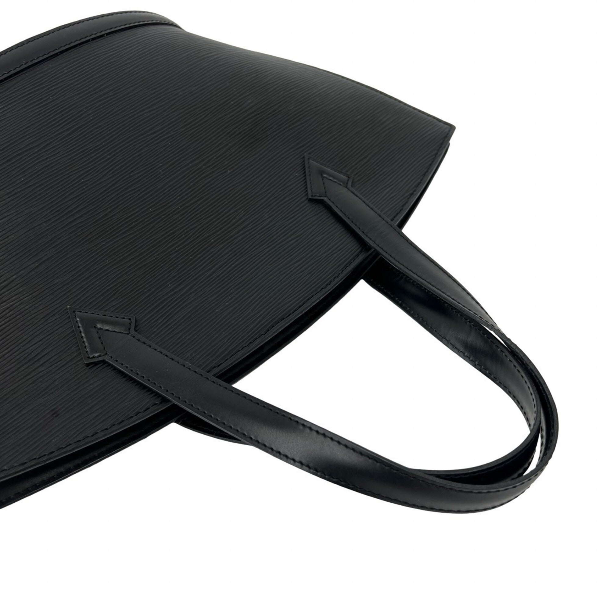 Louis Vuitton Black Leather Handbag Tote Bag (Pre-Owned)