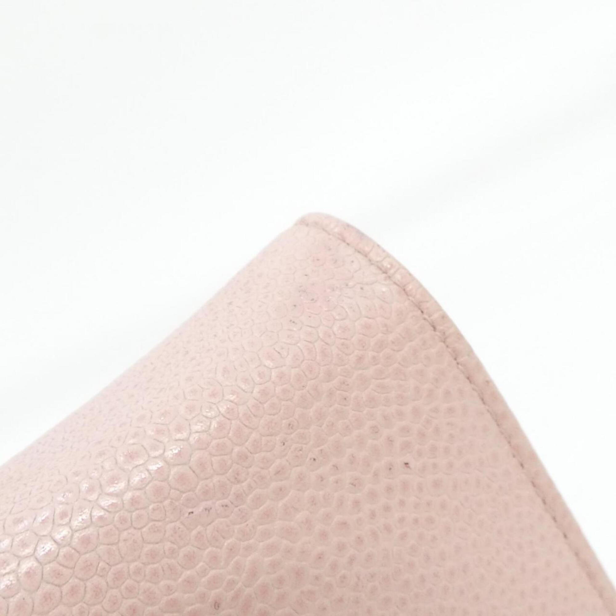 Chanel Light Pink Grained Calfskin Chain/Shoulder Wallet (Pre-Owned)
