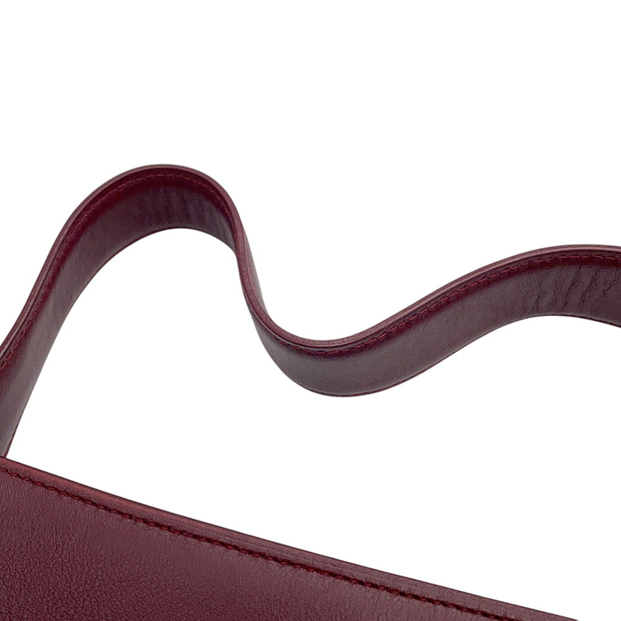 Cartier Cabochon Bordeaux Leather Handbag Shoulder Bag (Pre-Owned)