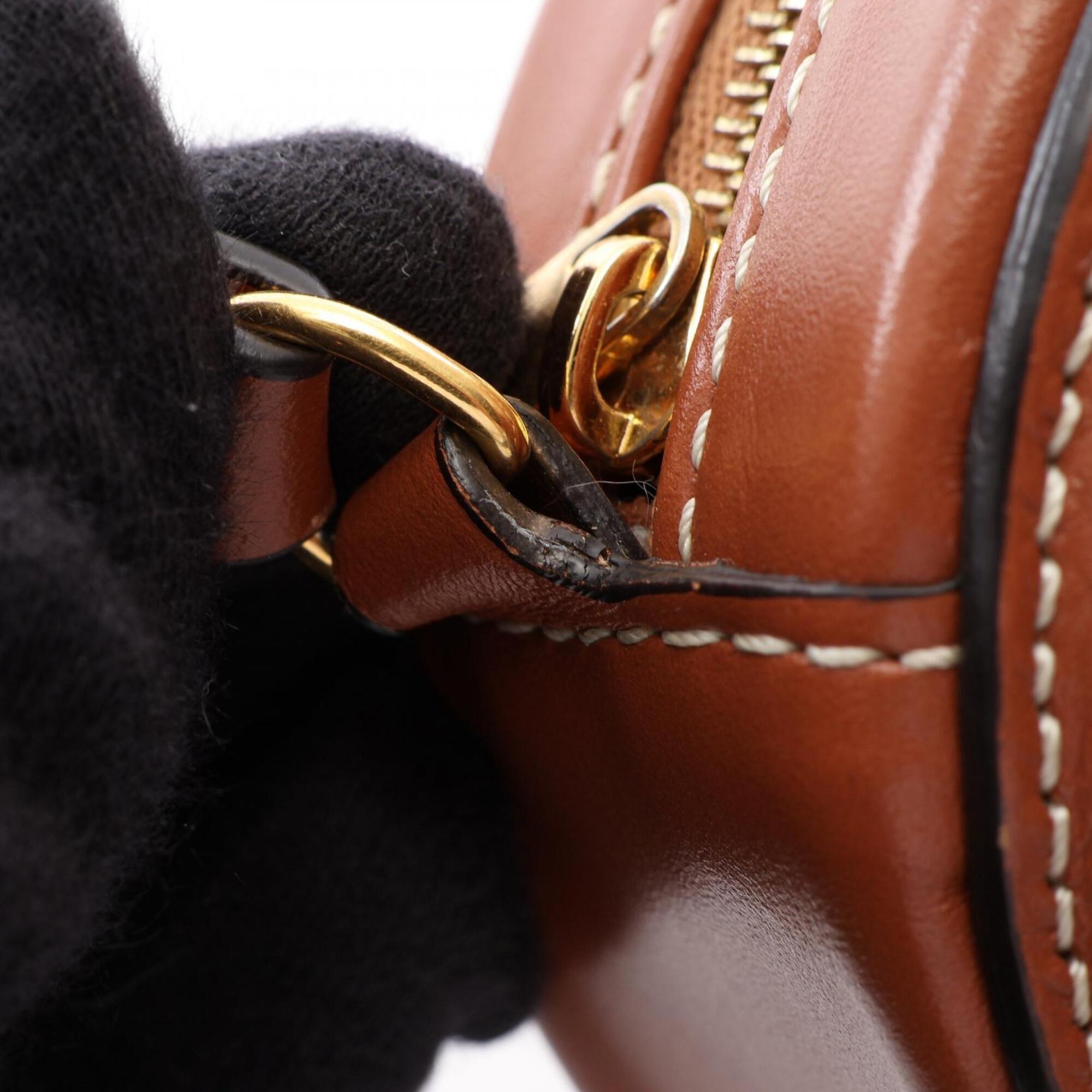 Celine Brown Leather Handbag Shoulder Bag (Pre-Owned)