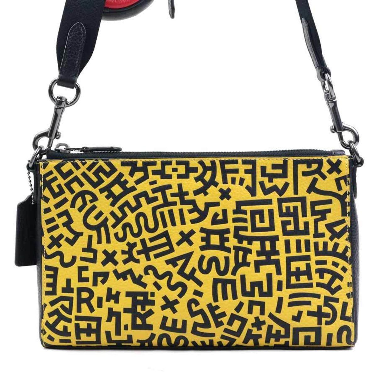Coach Black Red Color Yellow Leather Shoulder Bag (Pre-Owned)