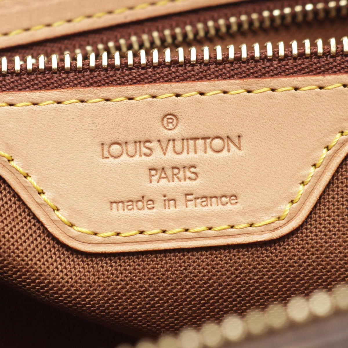 Louis Vuitton Brown Coated Canvas Leather Handbag Shoulder Bag (Pre-Owned)
