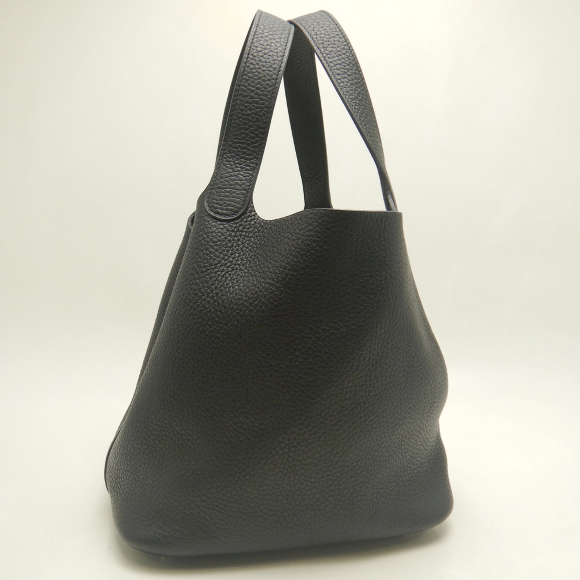 Hermes Picotin Noir Taurillon Clemence Leather Handbag (Pre-Owned)