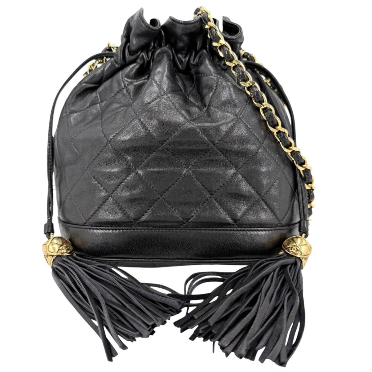 Chanel Black Leather Pochette Shoulder Bag (Pre-Owned)