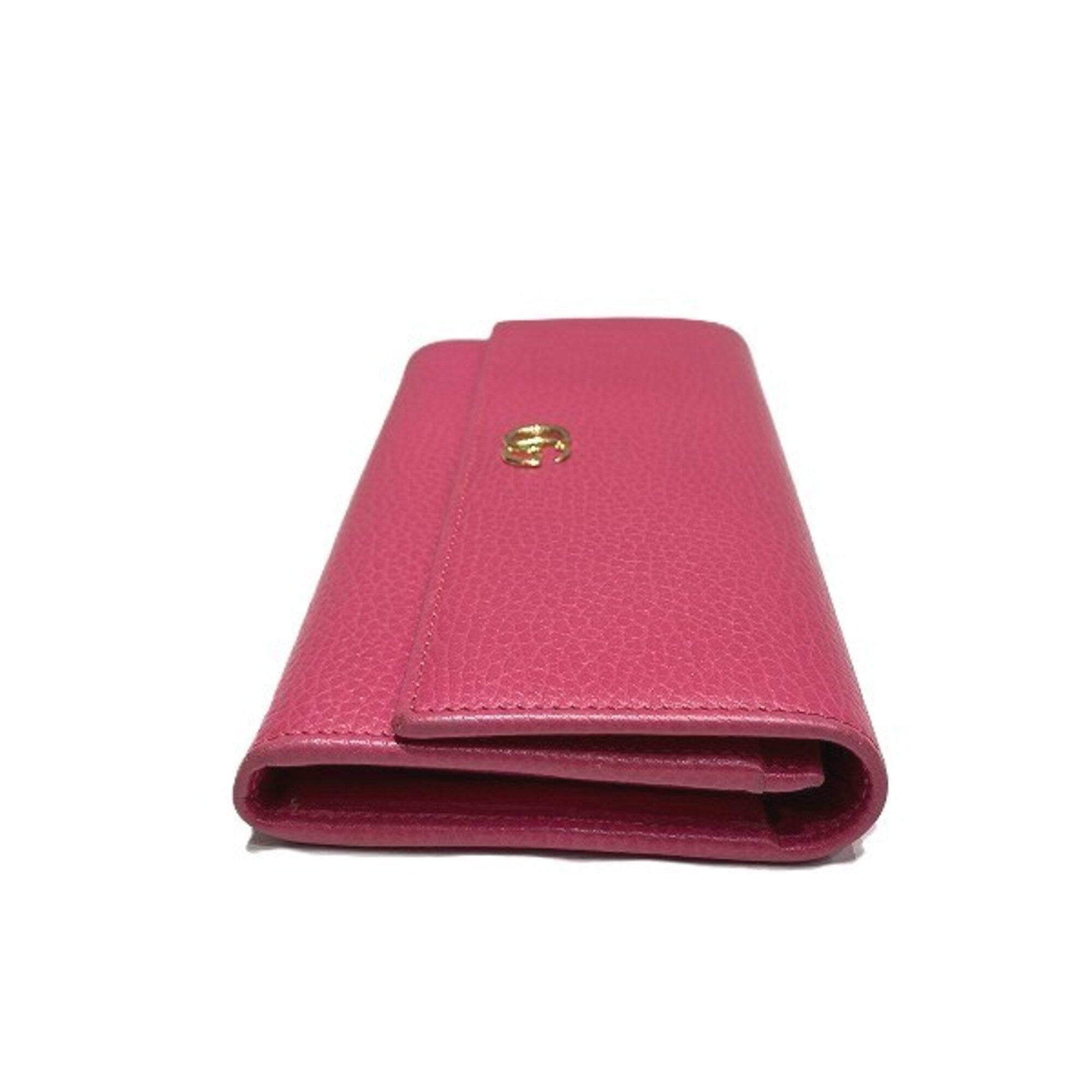 Gucci Pink Leather Long Wallet (Bi-Fold) (Pre-Owned)