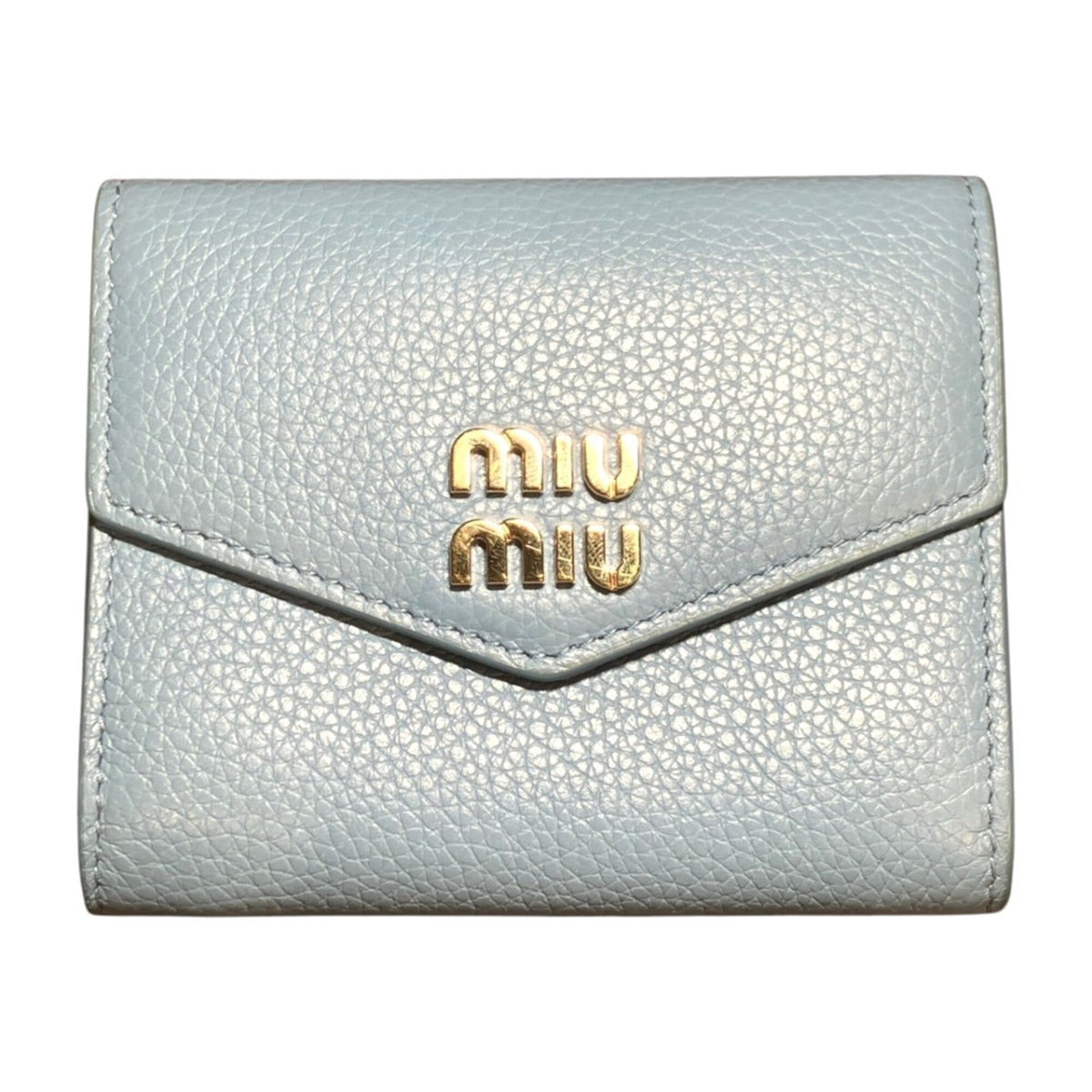Miu Miu Light Blue Gray Leather Coin Purse/Coin Case (Pre-Owned)