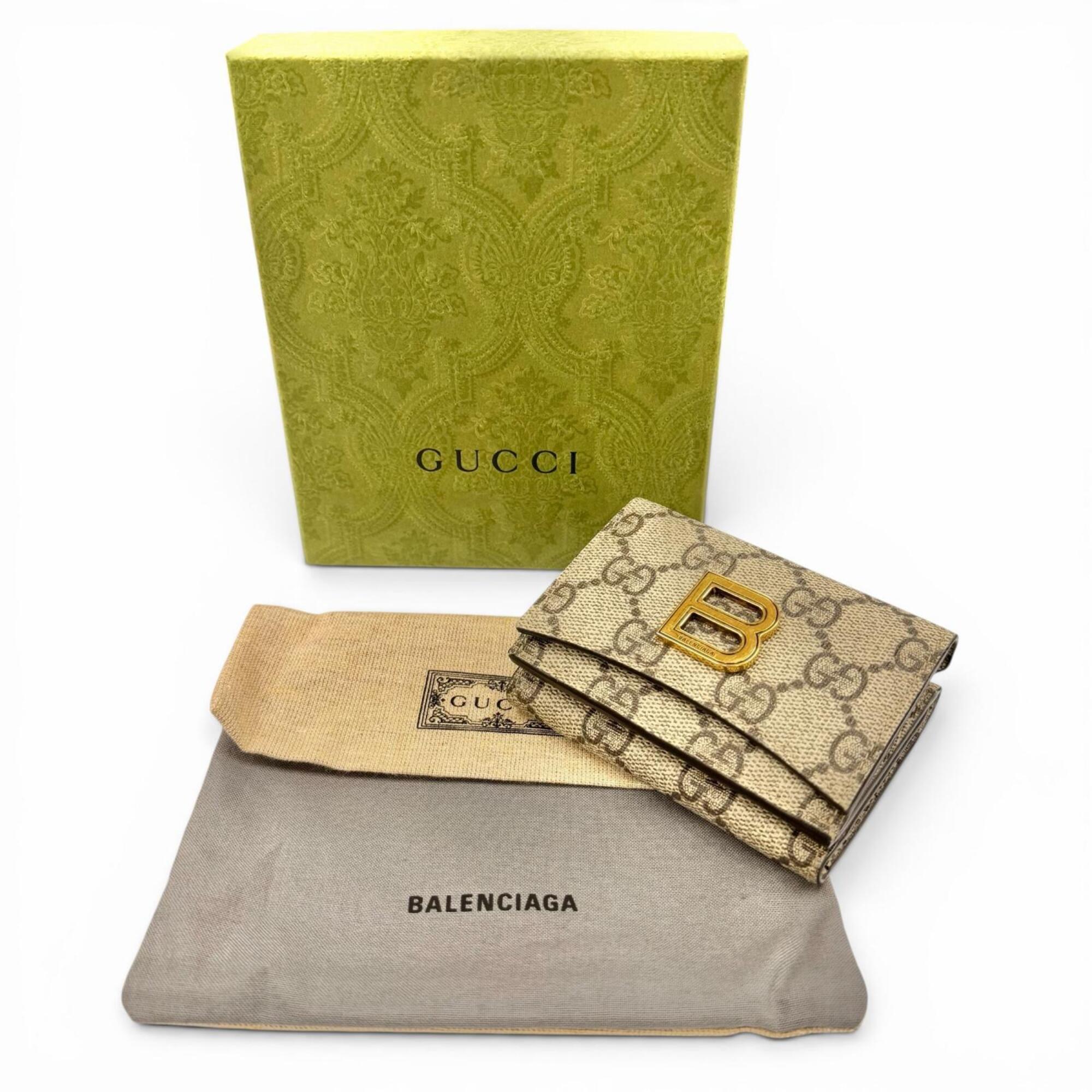 Gucci Beige Brown Gg Supreme Wallet (Tri-Fold) (Pre-Owned)