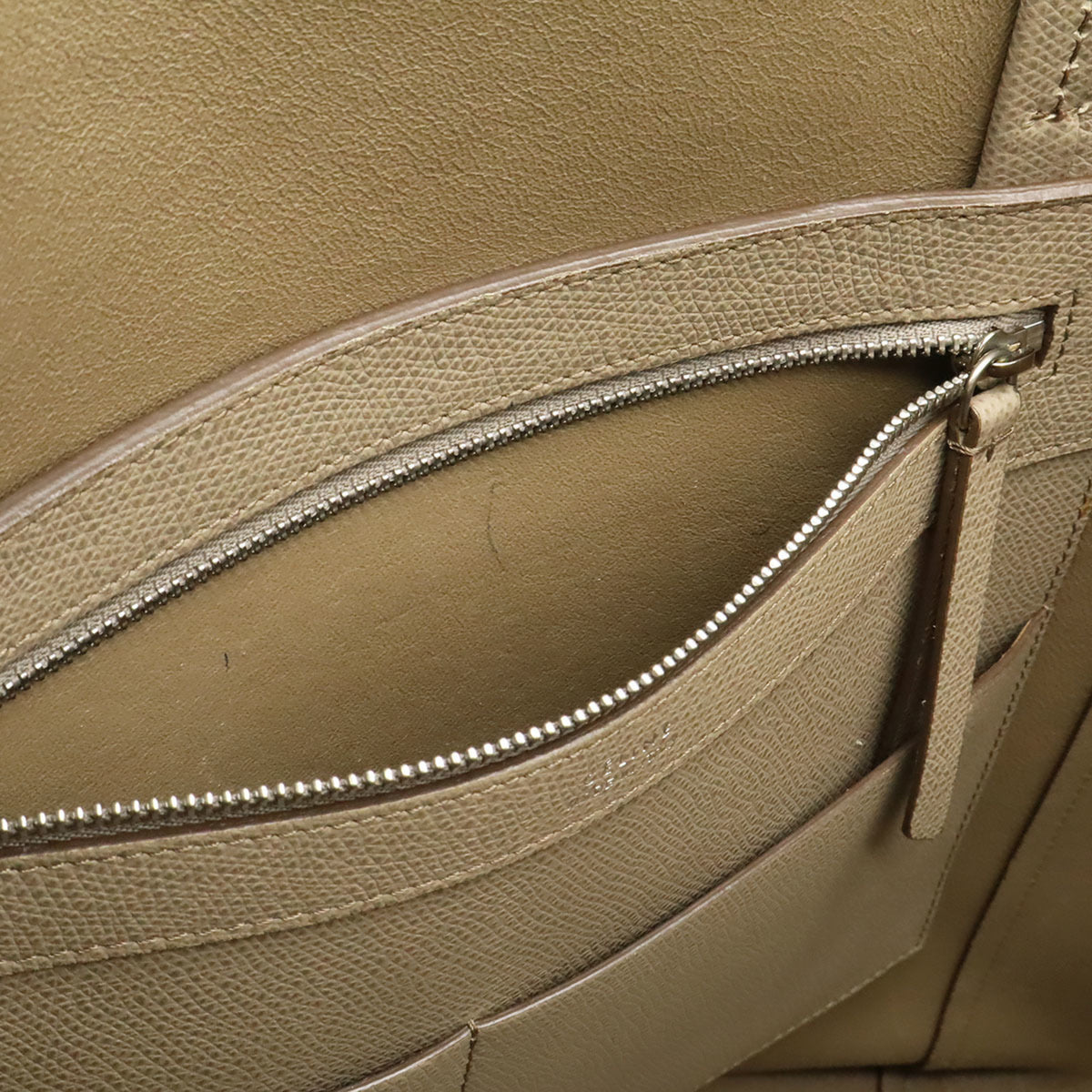 Celine Cabas Grayish Leather Shoulder Bag Tote Bag (Pre-Owned)