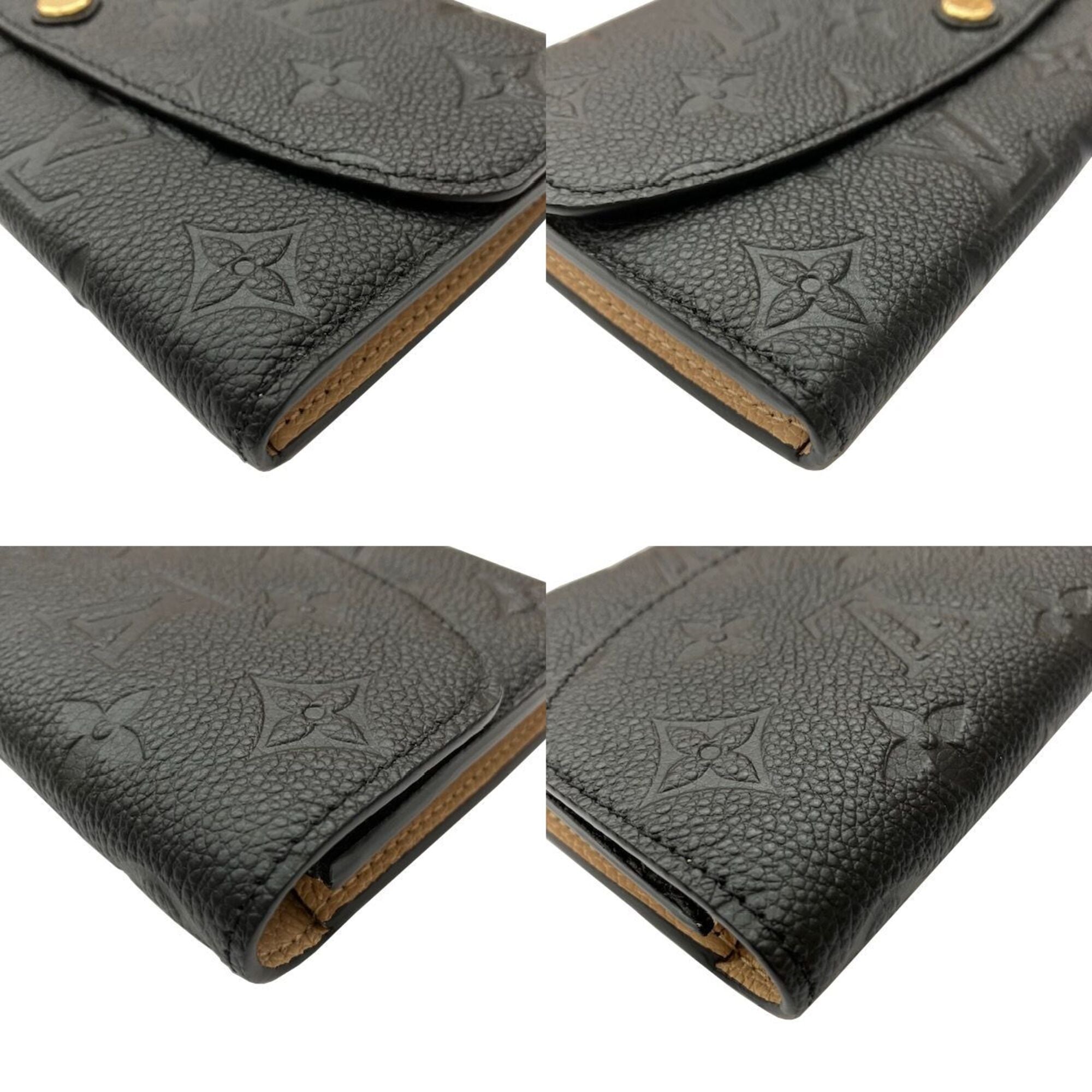 Louis Vuitton Beige Noir Monogram Empreinte Long Wallet (Bi-Fold) (Pre-Owned)