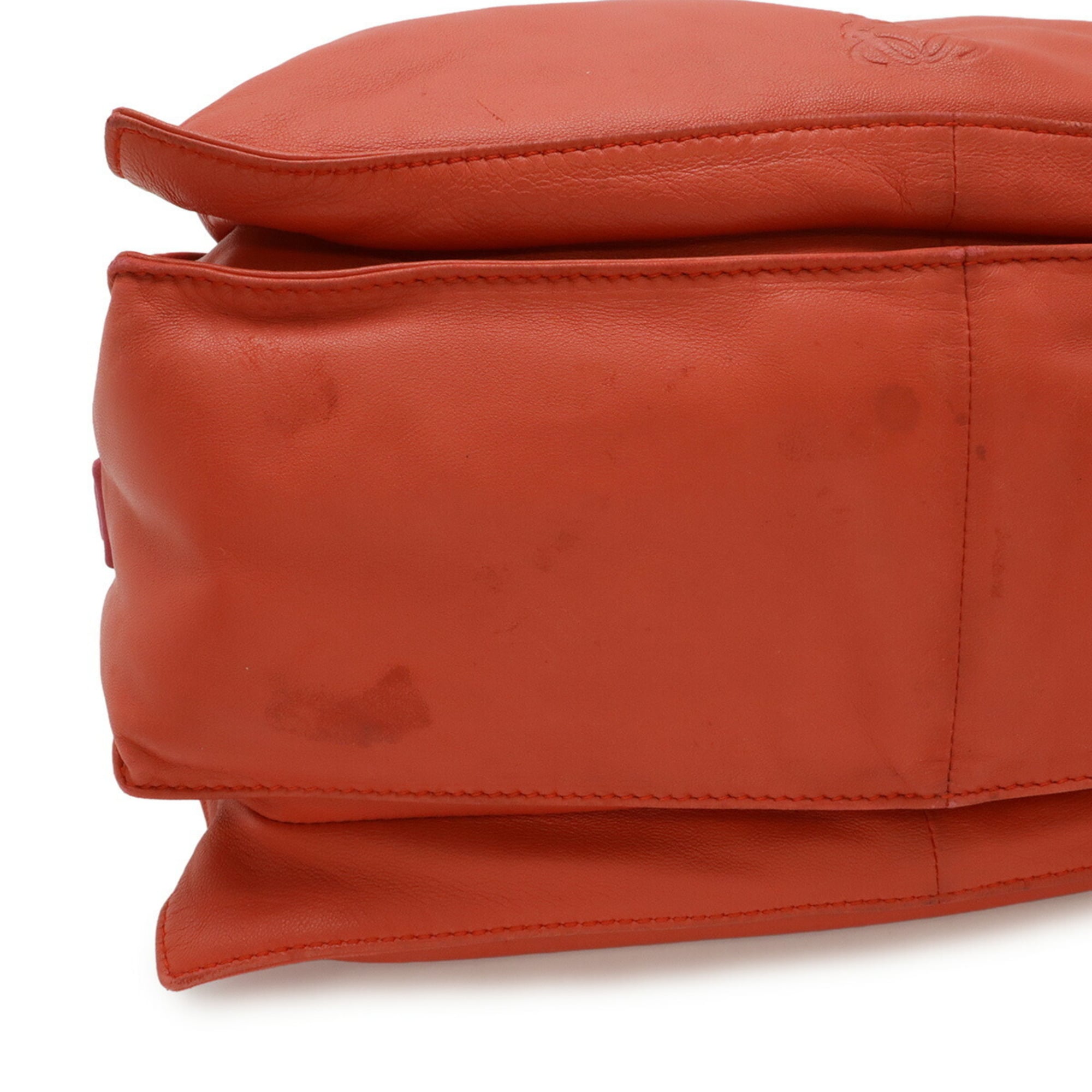 Loewe Flamenco Pink Red Color Wine Nappa Leather Leather Shoulder Bag (Pre-Owned)