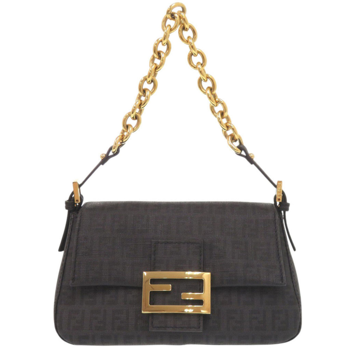 Fendi Gray Pvc Handbag Shoulder Bag (Pre-Owned)